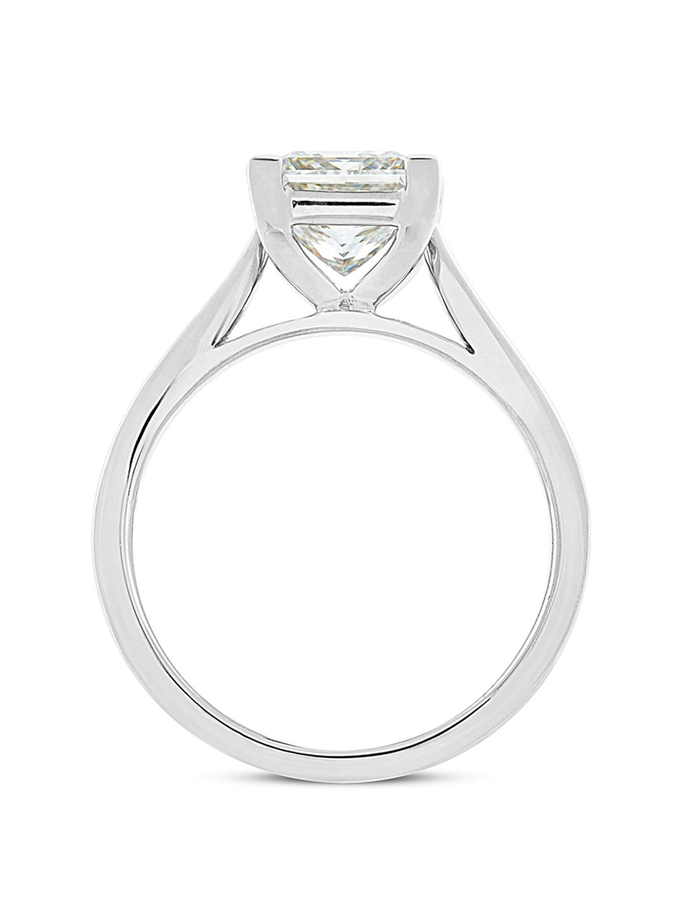 Image 3 of 5 of Love DIAMOND 2Ct Princess Cut Diamond Solitaire Ring G VS+ Lab Grown