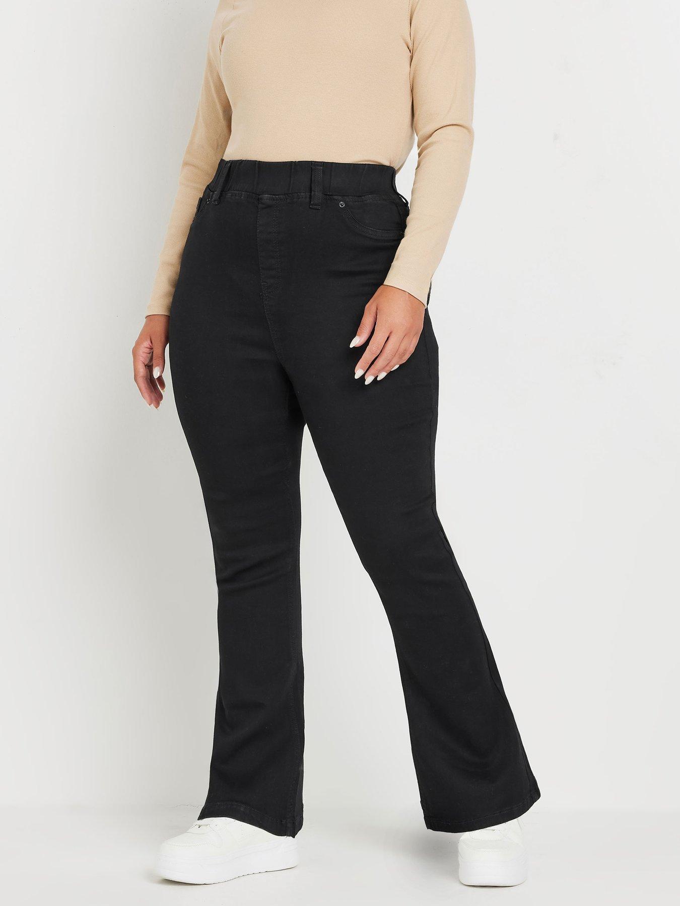 Yours Curve Flare Jeggings Black Very