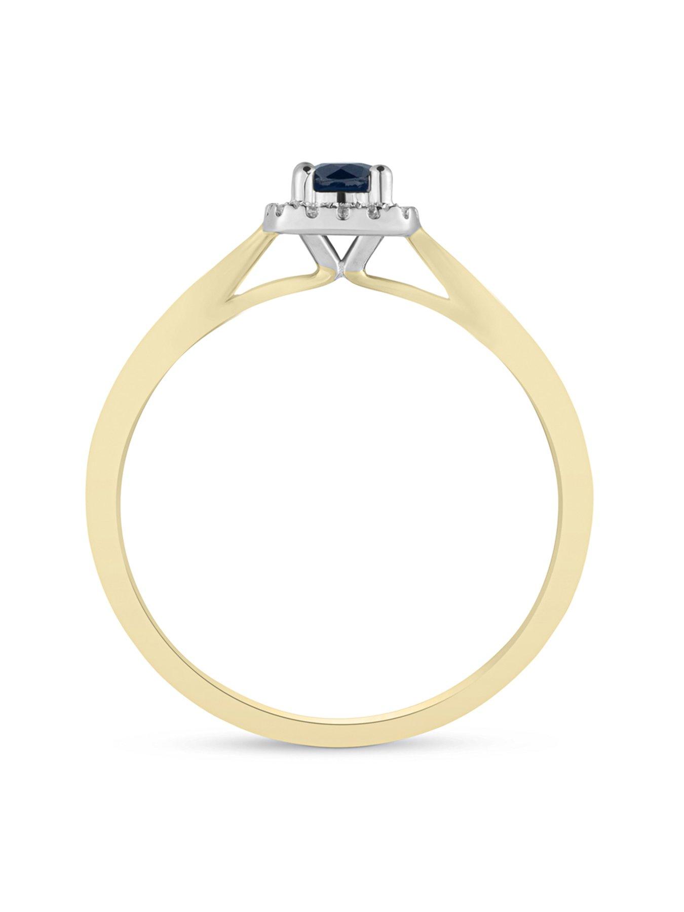 Image 5 of 5 of Love DIAMOND Black Sapphire Diamond Halo Solitaire Ring