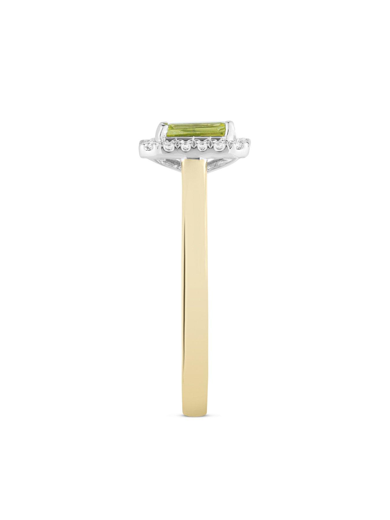 Image 4 of 5 of Love DIAMOND Peridot Diamond Halo Ring
