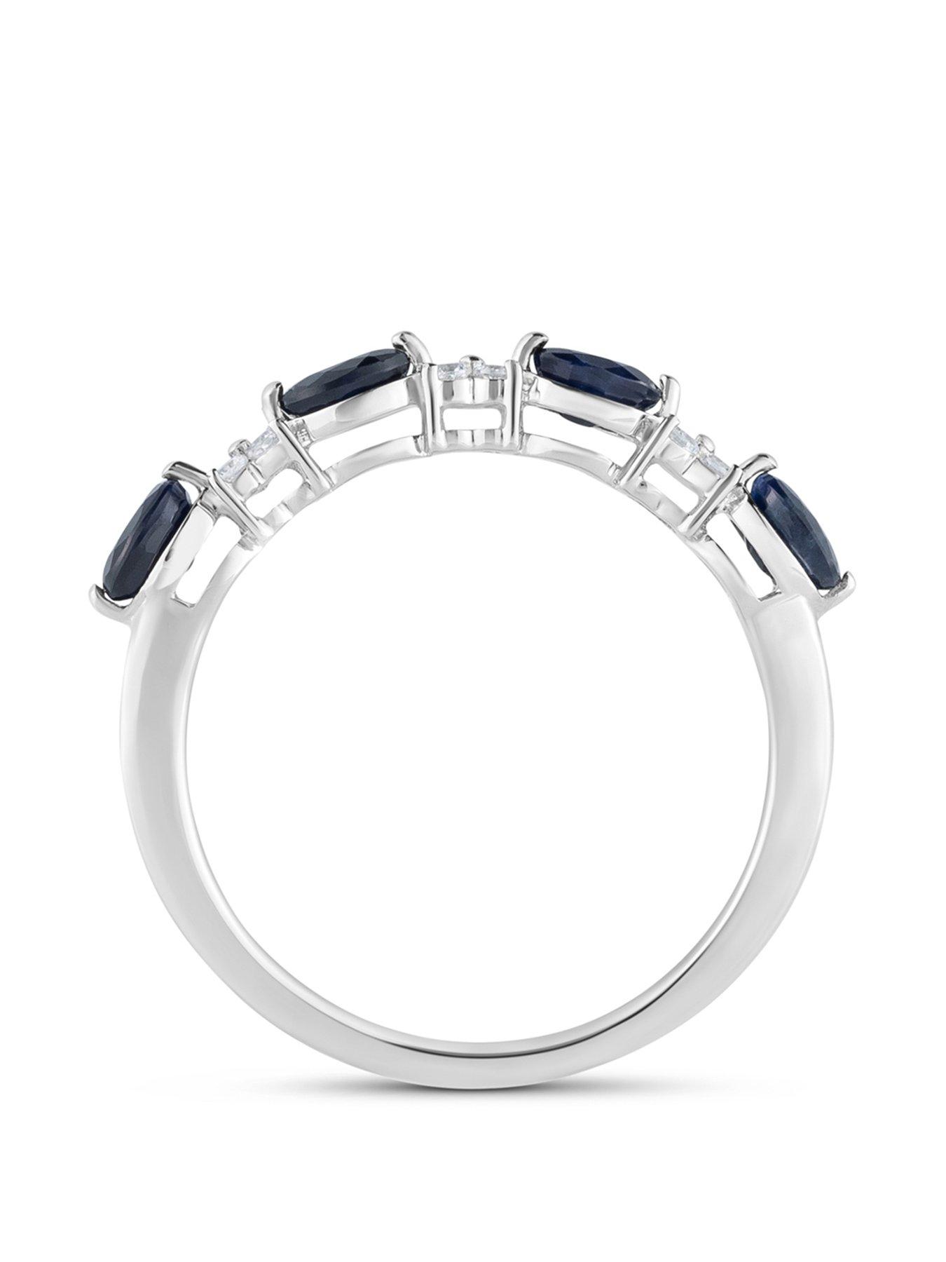 Image 3 of 5 of Love DIAMOND Black Sapphire With Diamond Eternity Style Ring