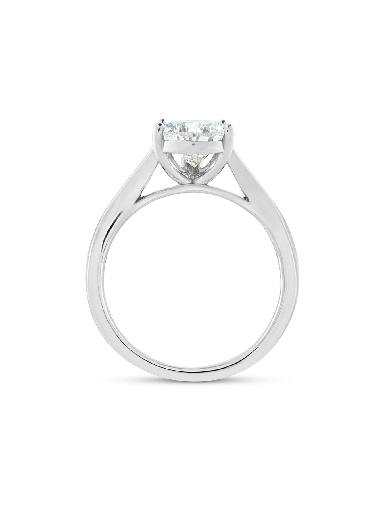 Image 2 of 5 of Love DIAMOND 2Ct Pear Shaped Diamond Solitaire Ring  Lab Grown