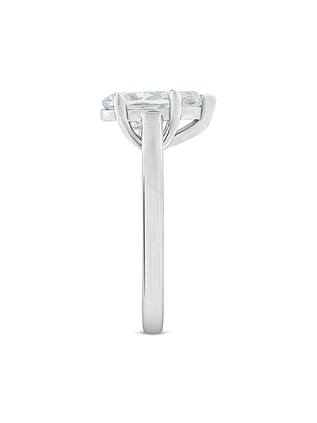 Image 3 of 5 of Love DIAMOND 2Ct Pear Shaped Diamond Solitaire Ring  Lab Grown
