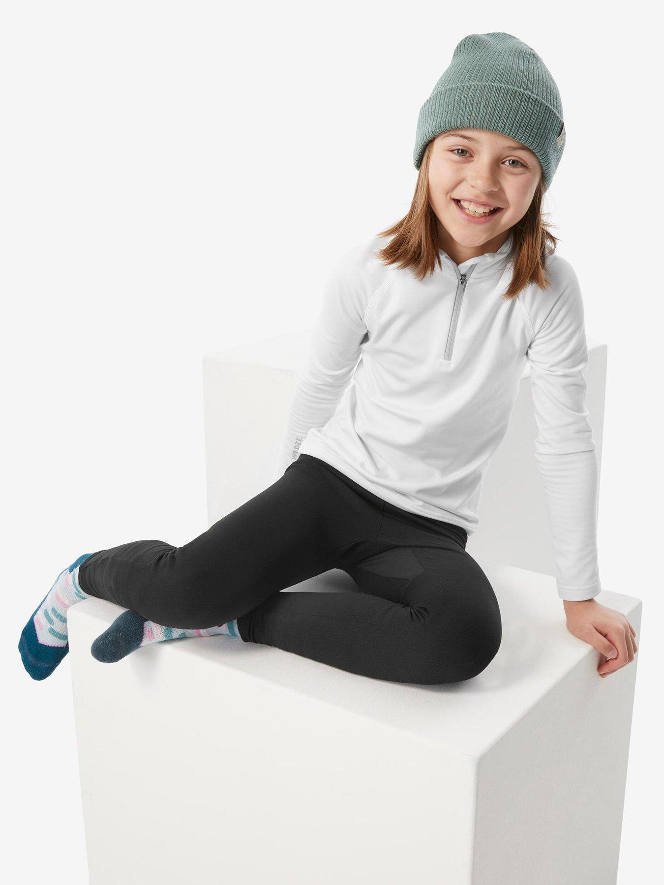 Image 3 of 5 of Decathlon Kids' Baselayer Bottom Ski 500 - Black