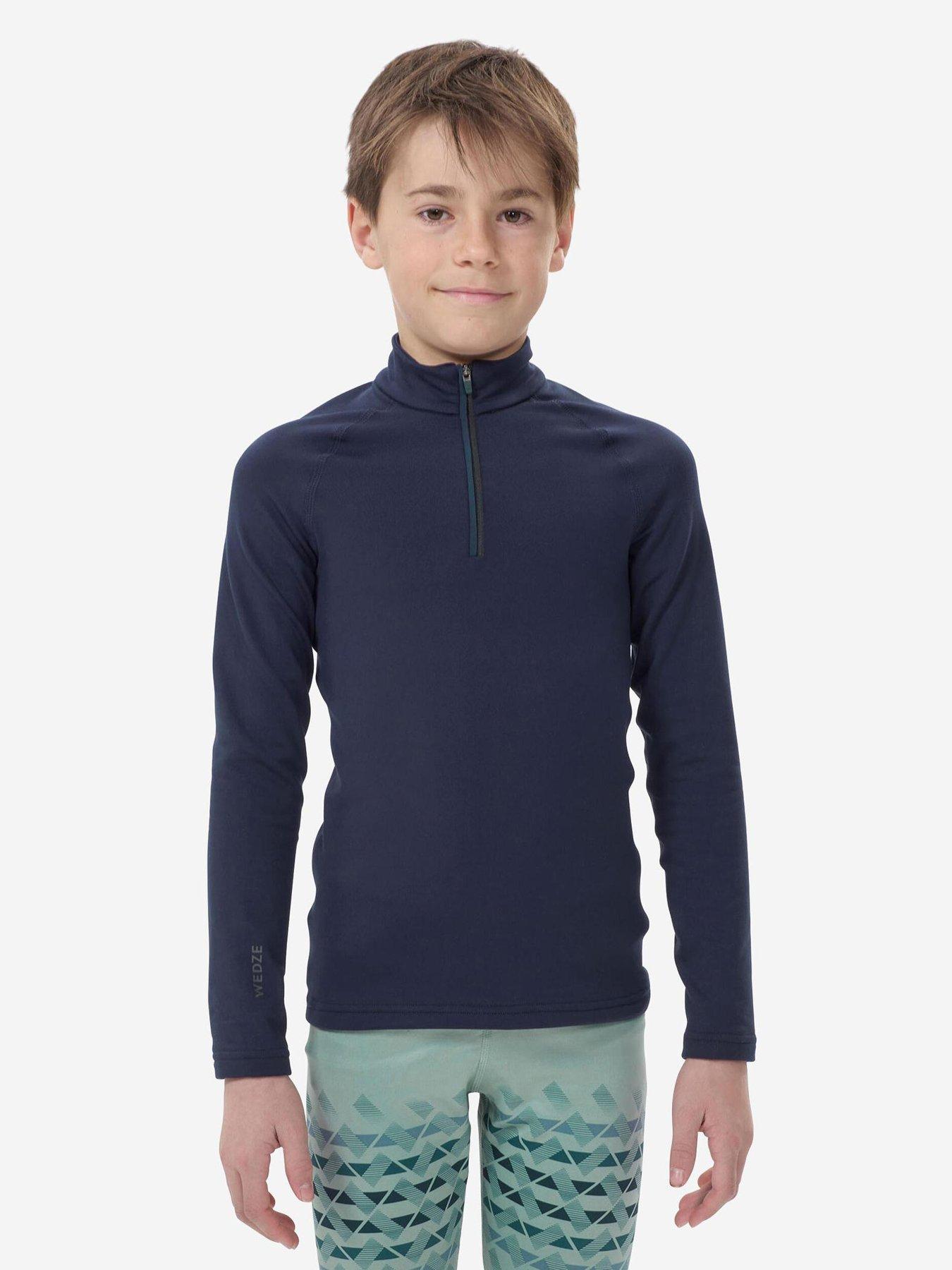 undefined Kids' Thermal Ski 1/2 Zip 500 Base Layer Top - Blue