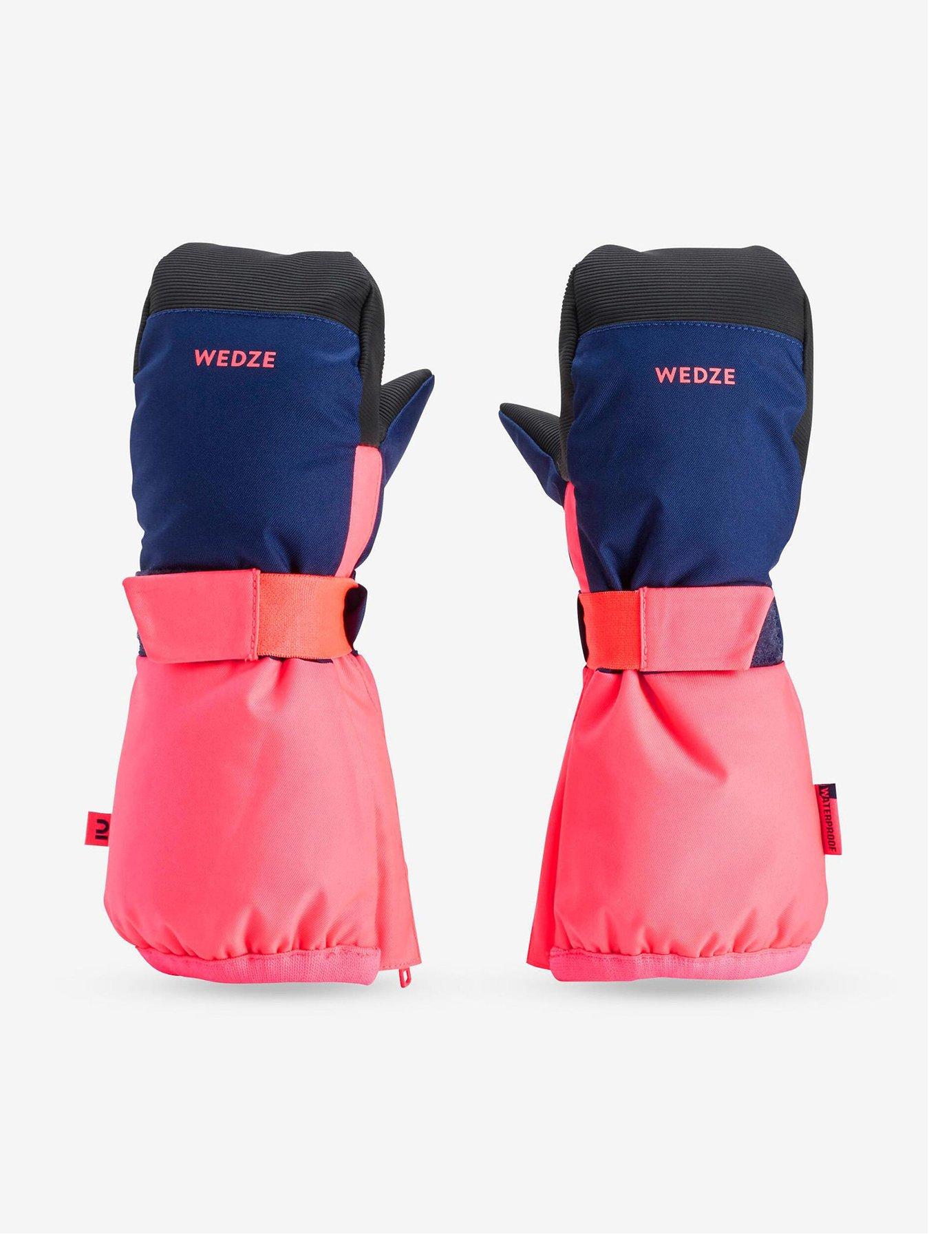 undefined Kids Warm And Waterproof Ski Mittens - Blue / Pink