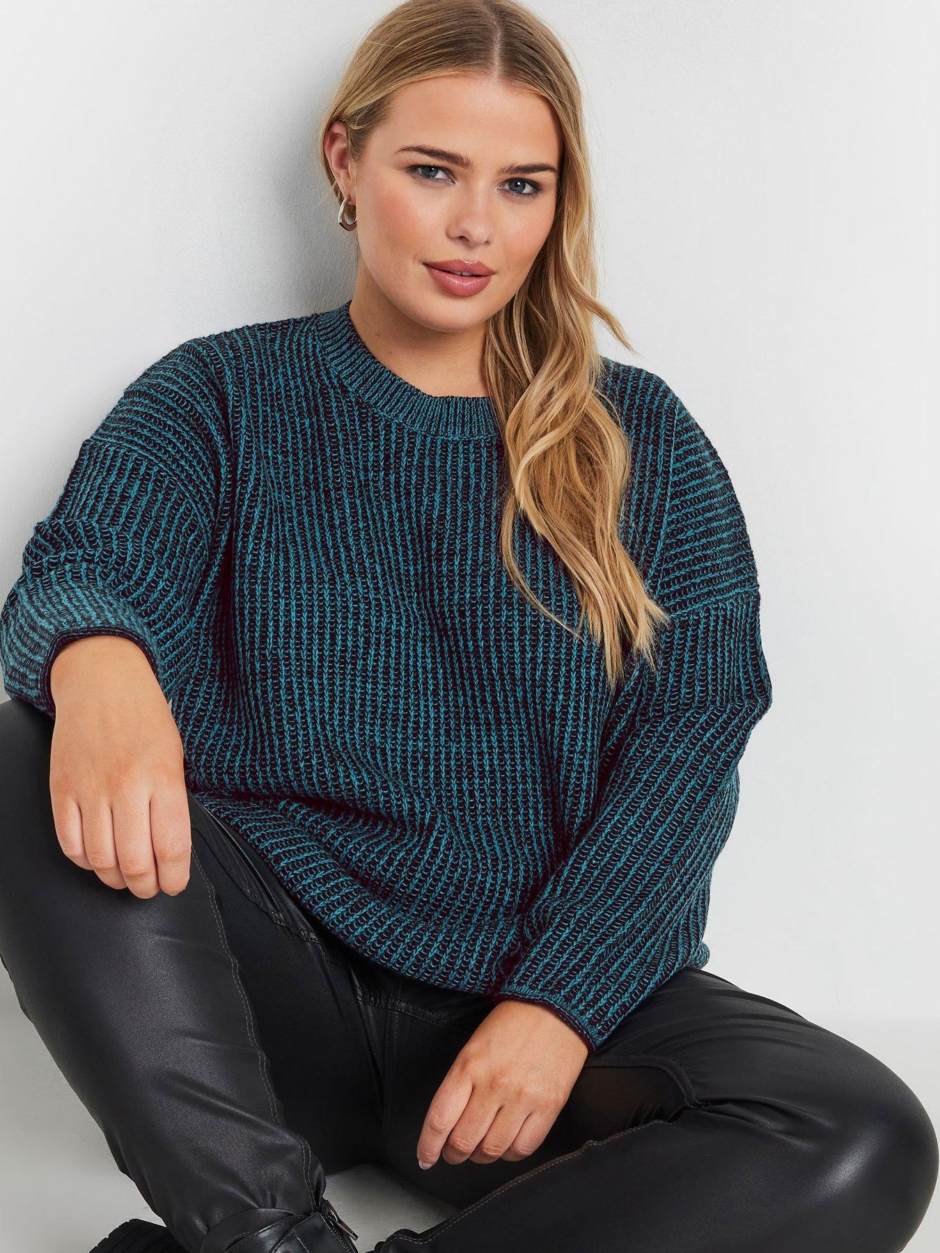 Yours Curve Drop Shoulder Jumper - Blue