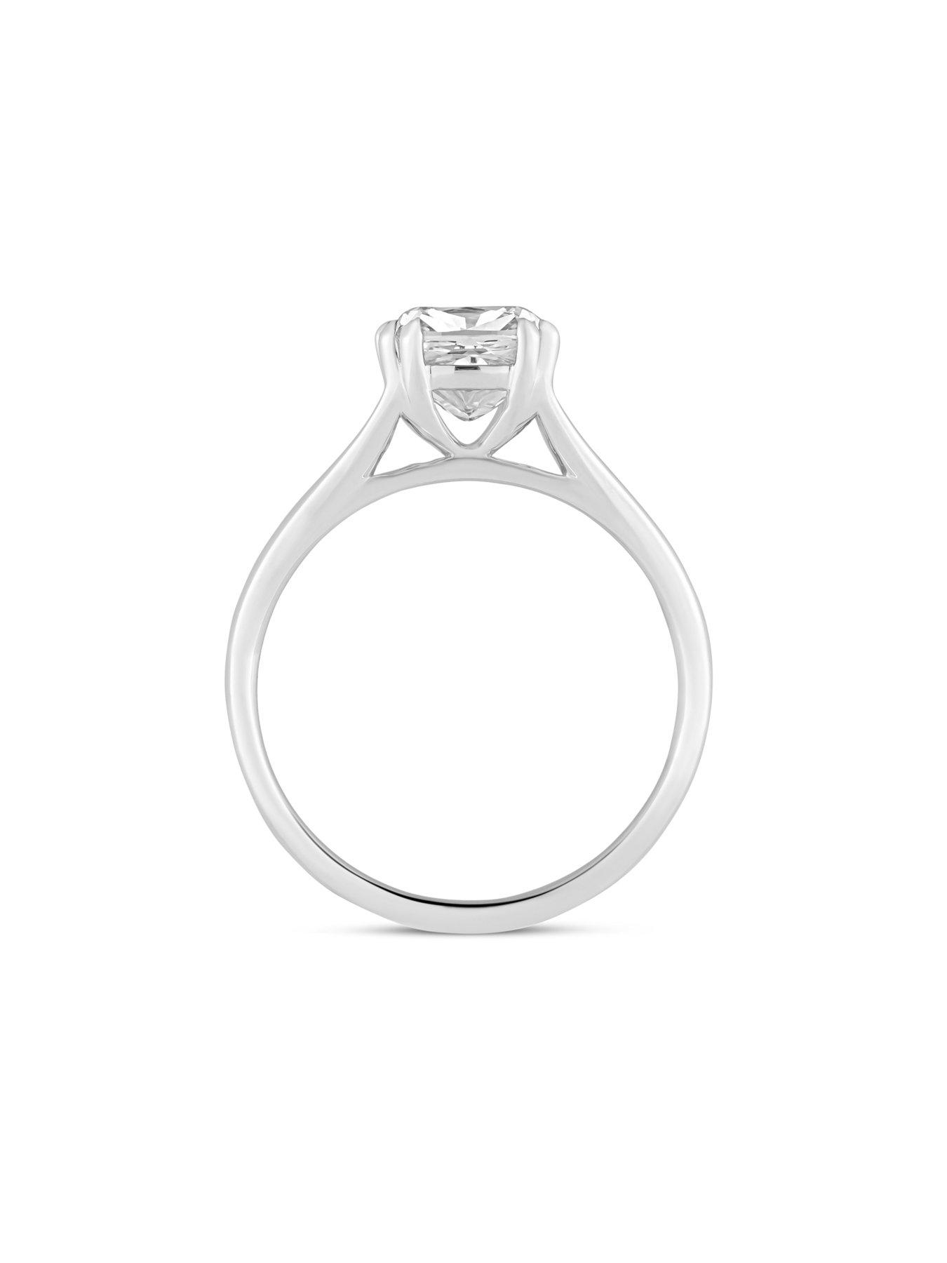 Image 2 of 5 of Love DIAMOND 2Ct Cushion Shaped Diamond Solitaire Ring  Lab Grown