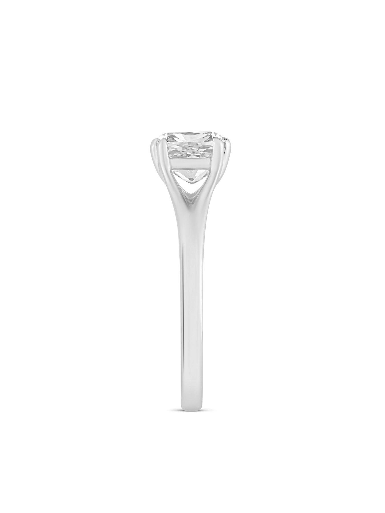 Image 3 of 5 of Love DIAMOND 2Ct Cushion Shaped Diamond Solitaire Ring  Lab Grown
