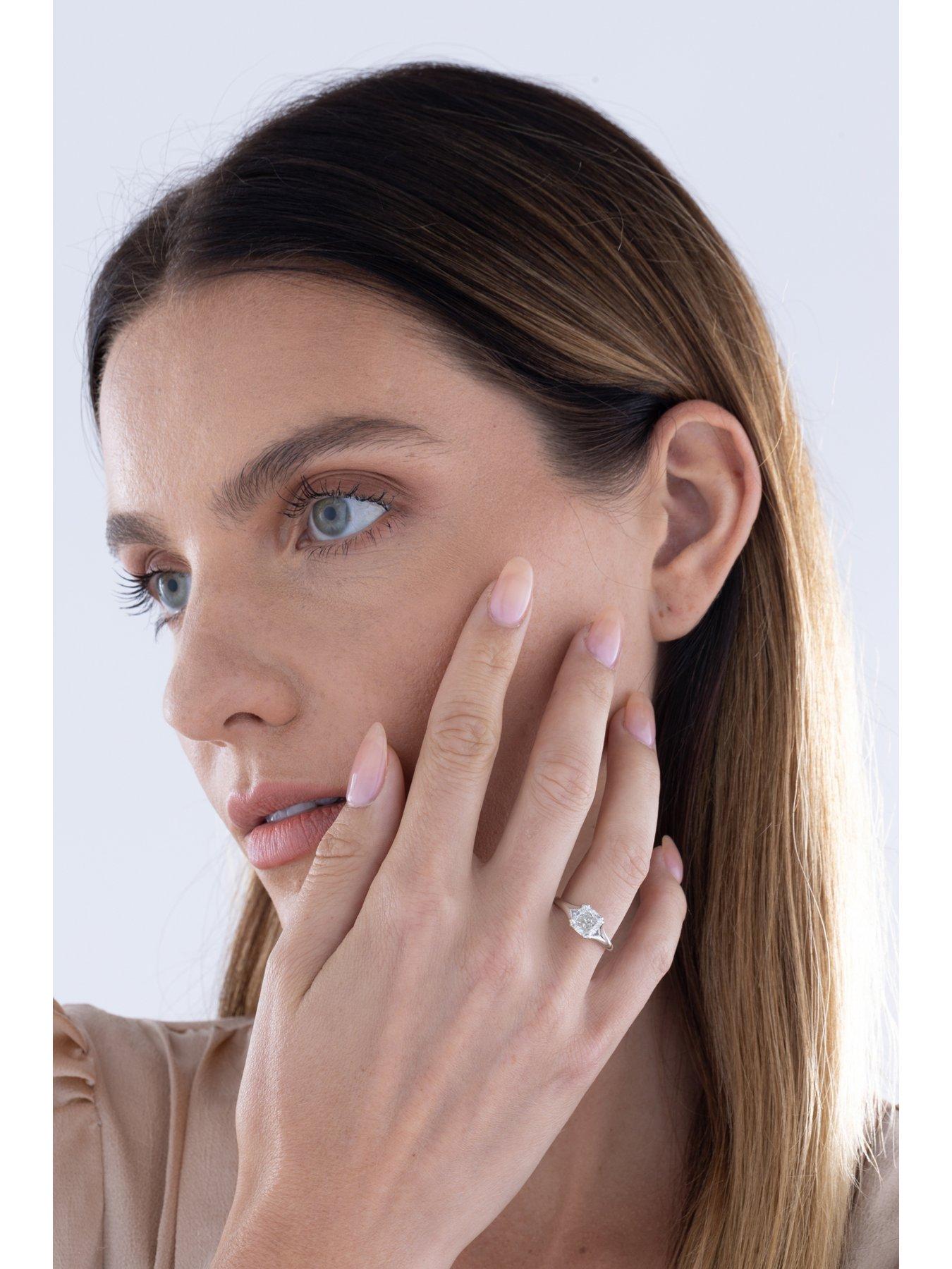 Image 5 of 5 of Love DIAMOND 2Ct Cushion Shaped Diamond Solitaire Ring  Lab Grown