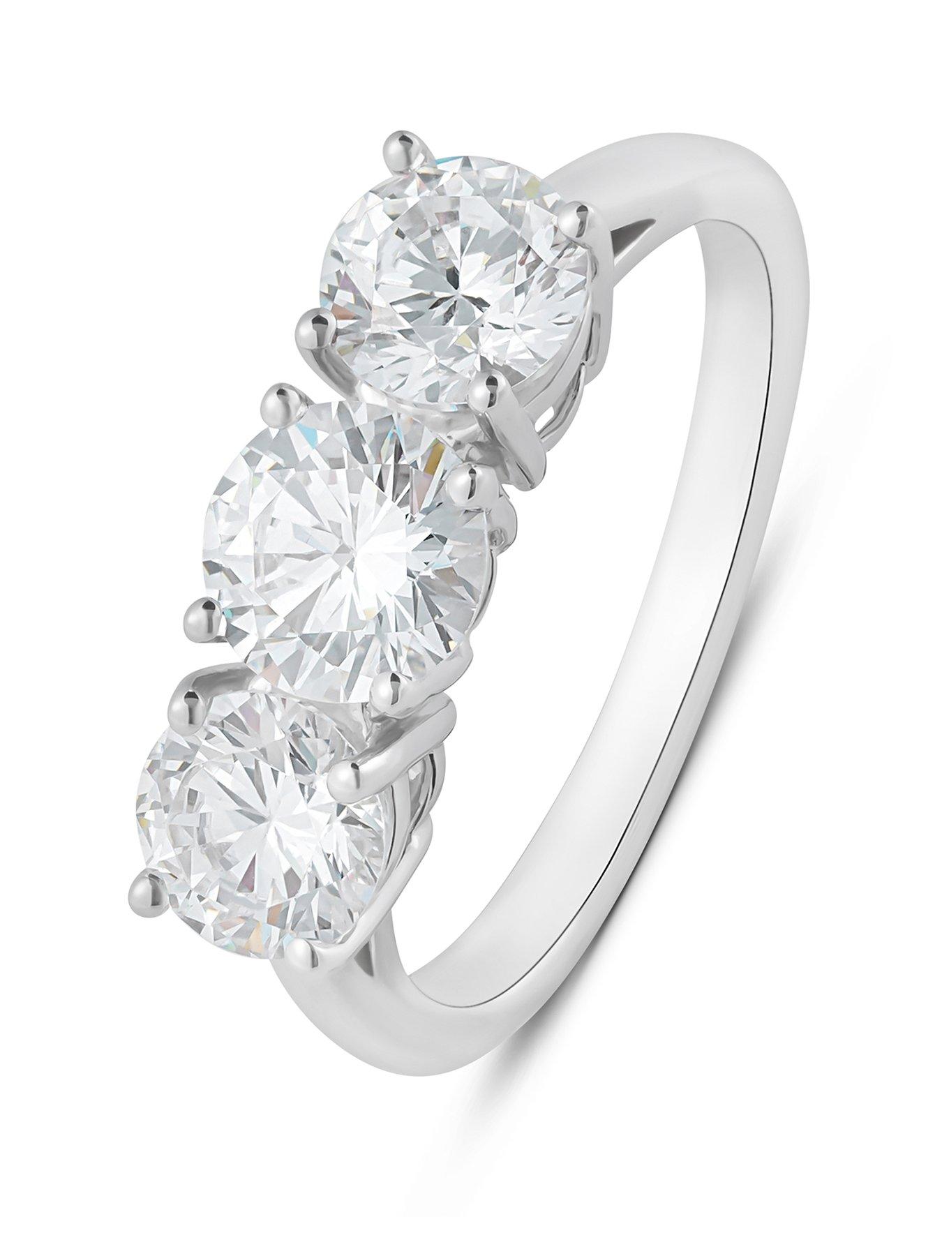 Image 1 of 5 of Love DIAMOND 2Ct Diamond Trilogy Ring Lab Grown