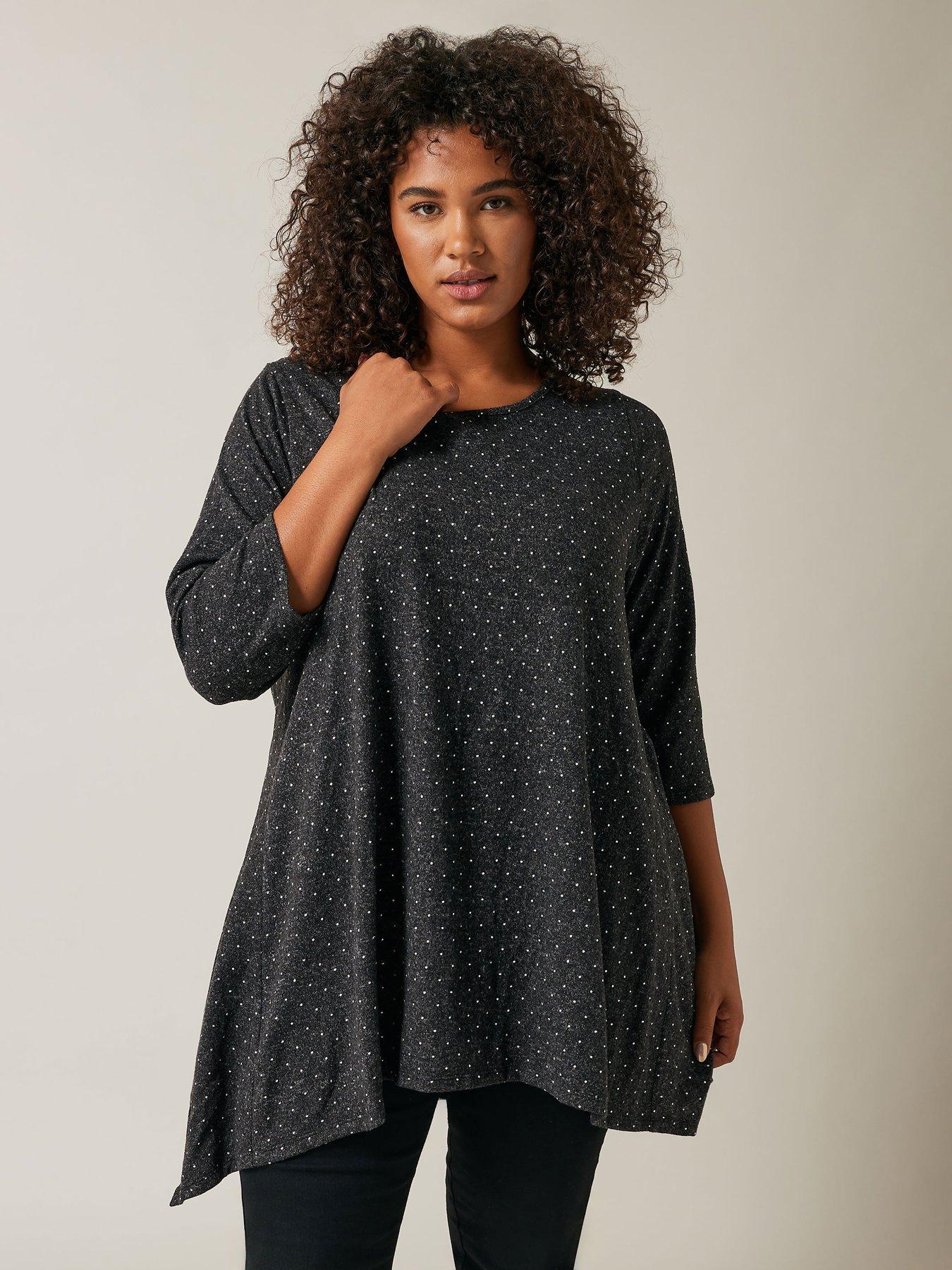 undefined Stud Detail Hanky Hem Jumper - Grey