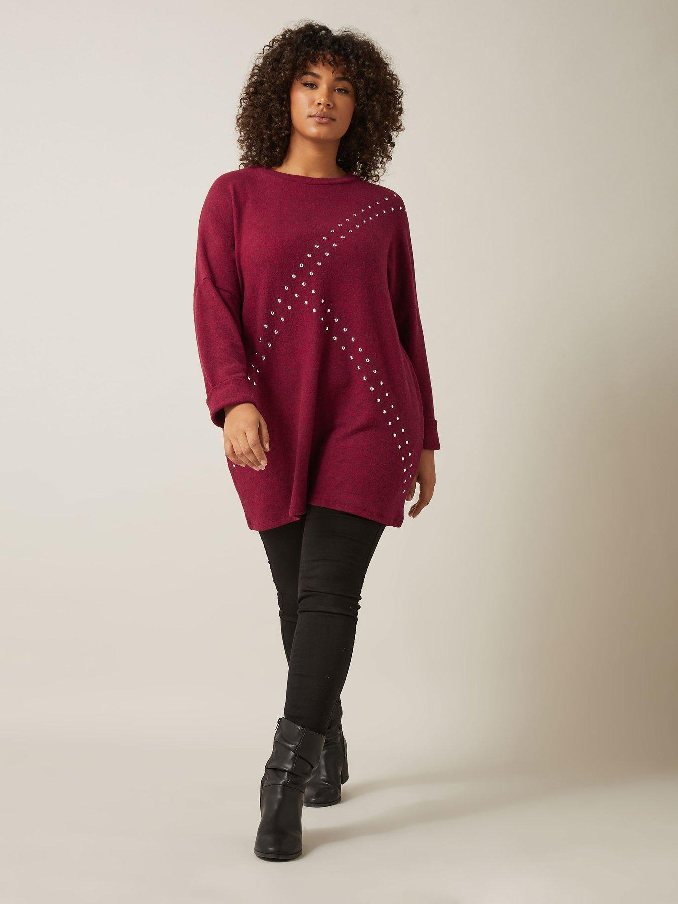 Image 3 of 4 of Evans Stud Detail Jumper - Red