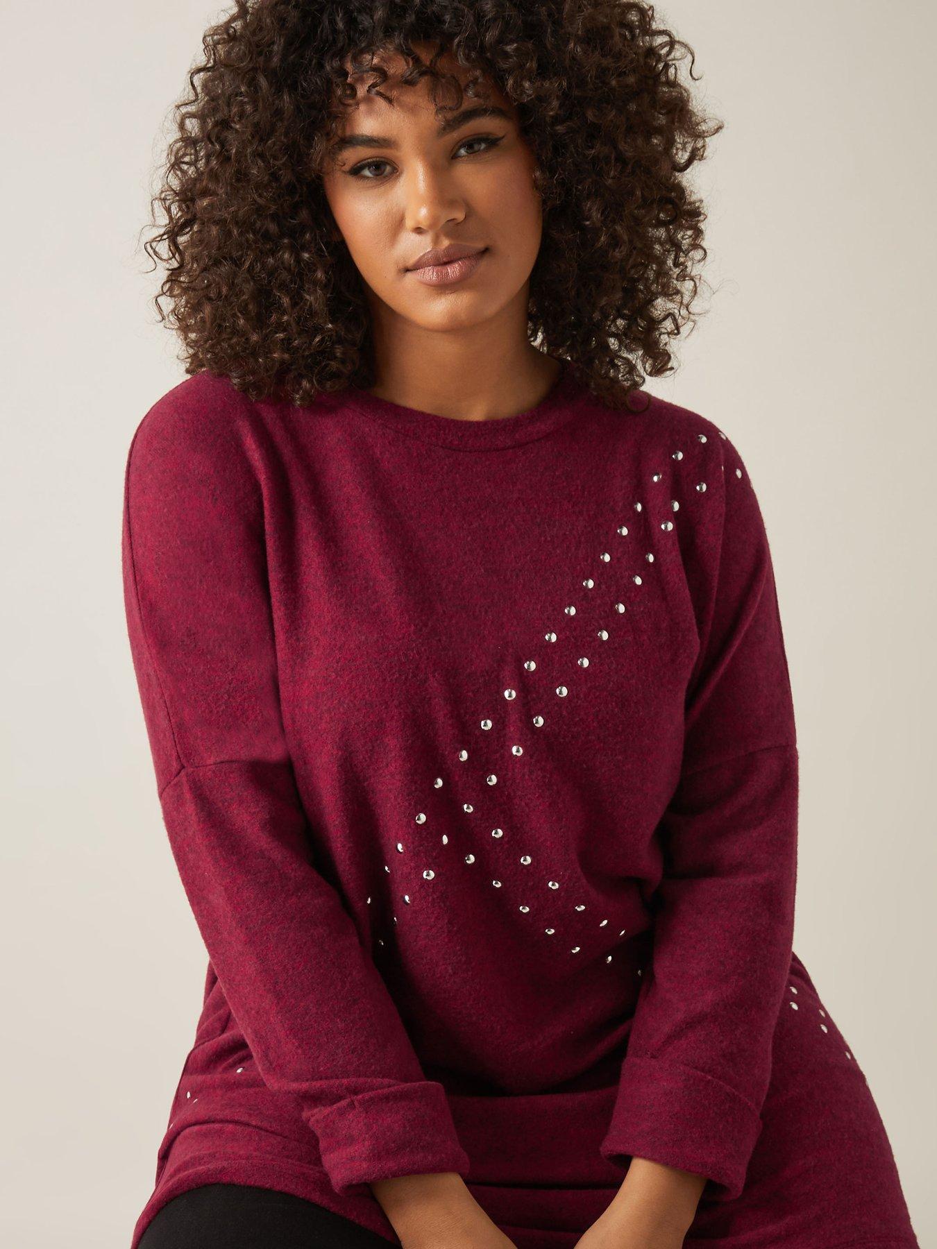 Image 4 of 4 of Evans Stud Detail Jumper - Red