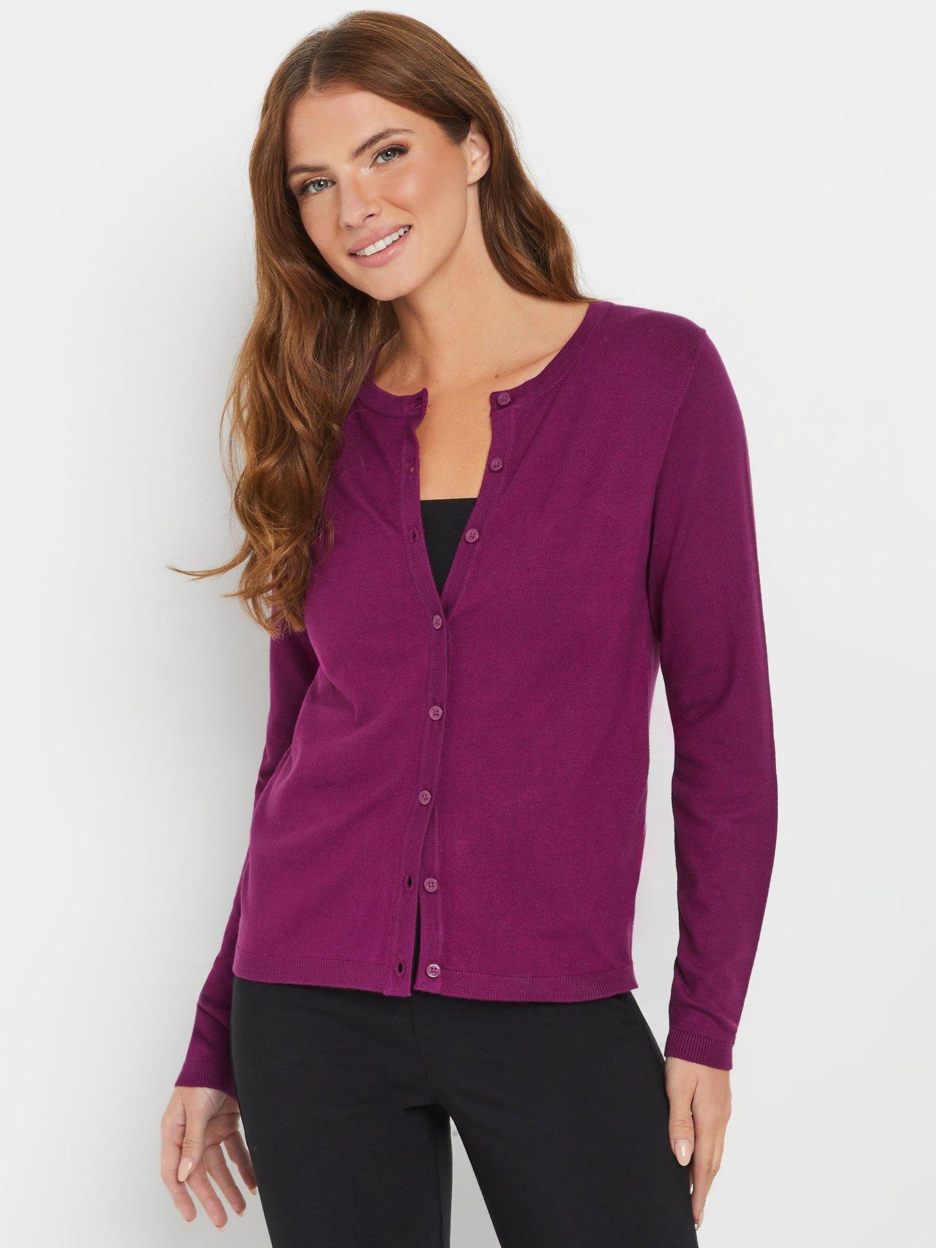 undefined Button Down Cardi - Purple