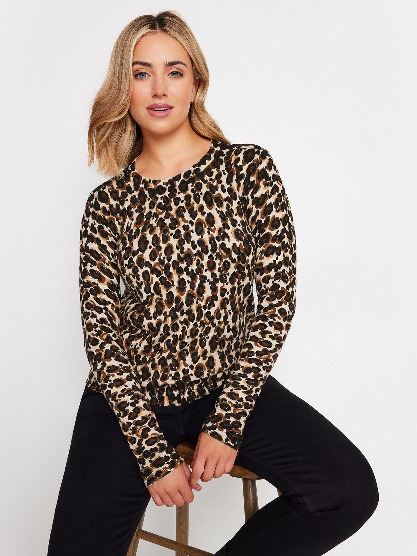 undefined Animal Print Crew Neck Jumper