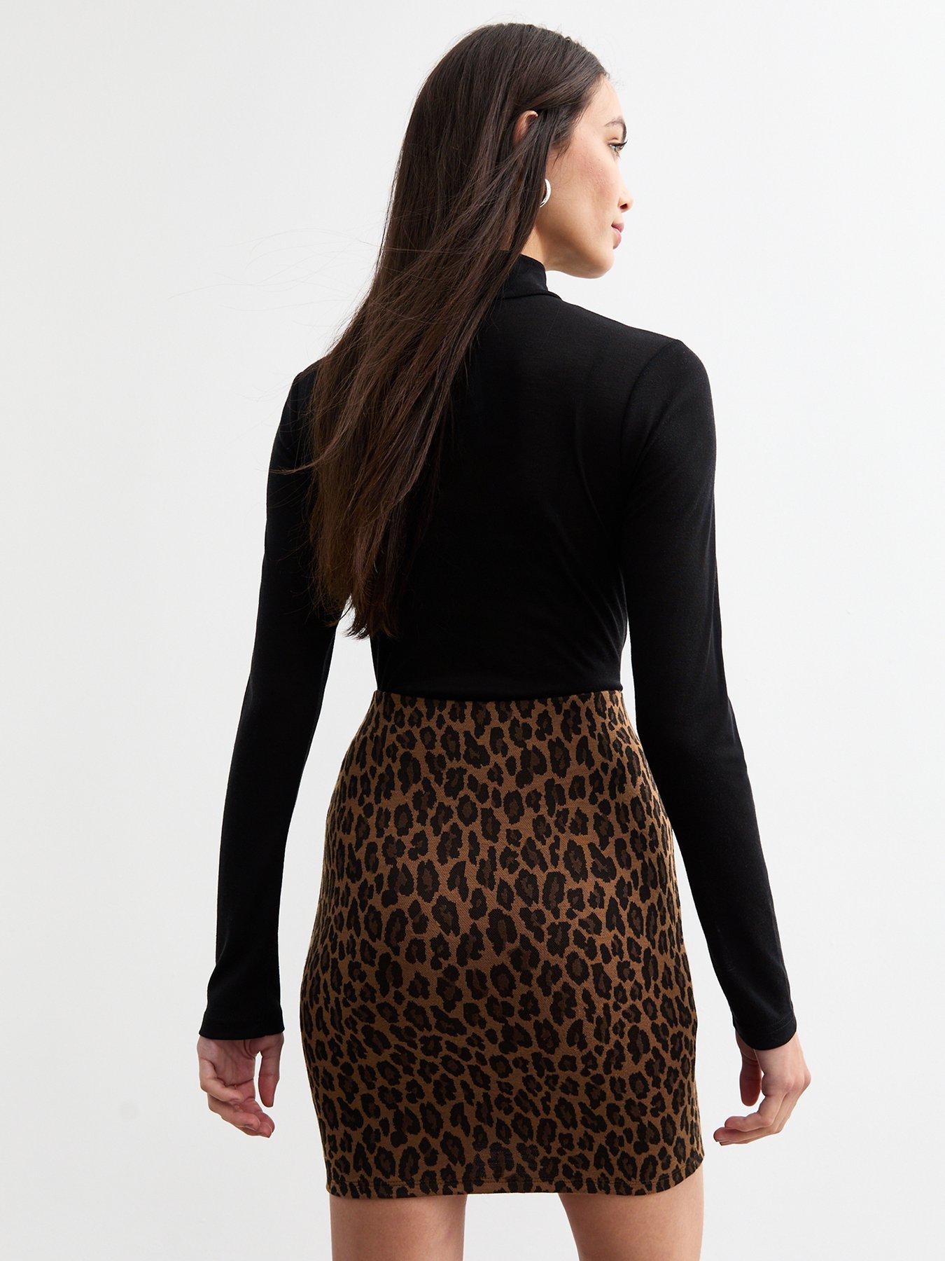 Leopard print pencil skirt new look online