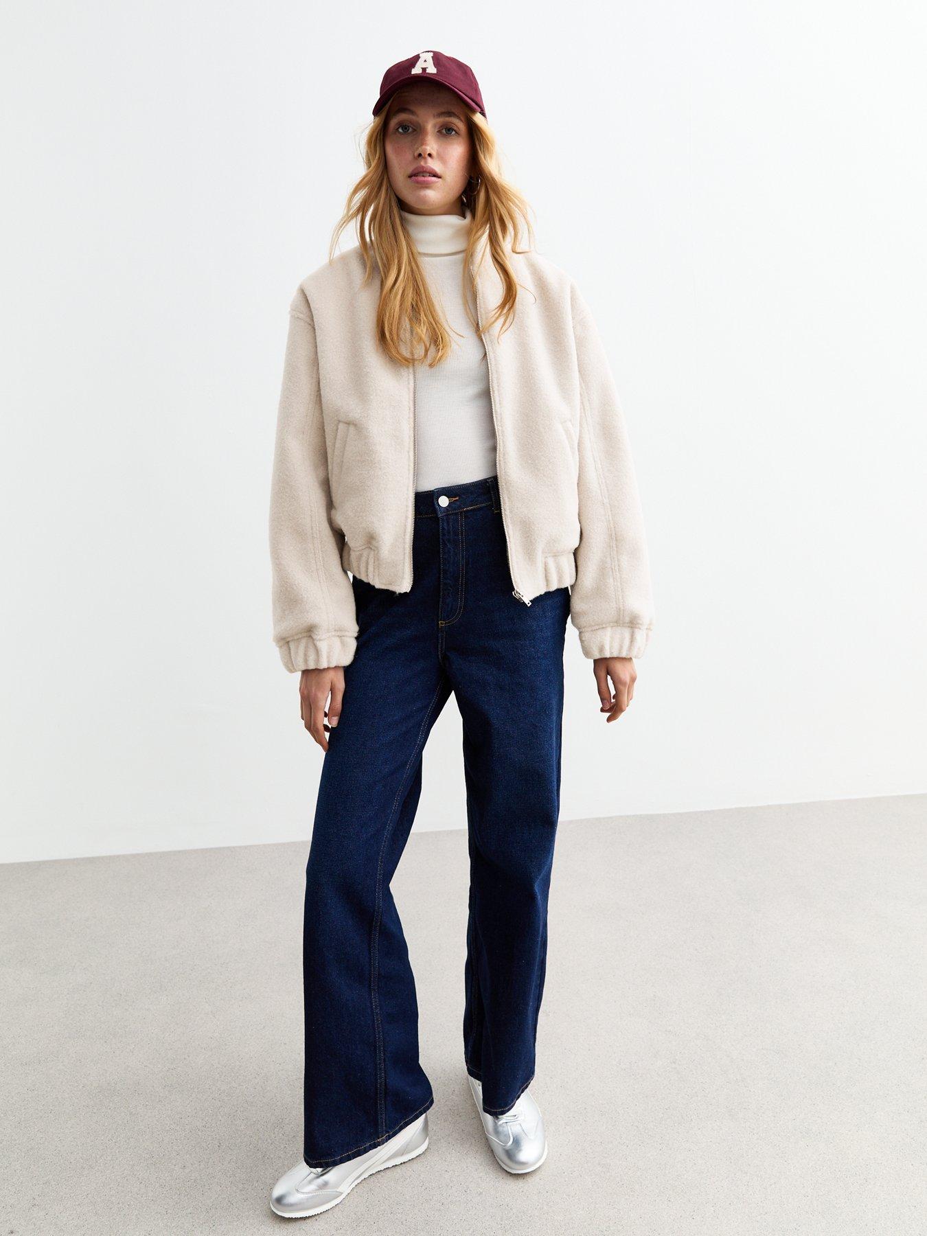 new look faux fur jacke creme