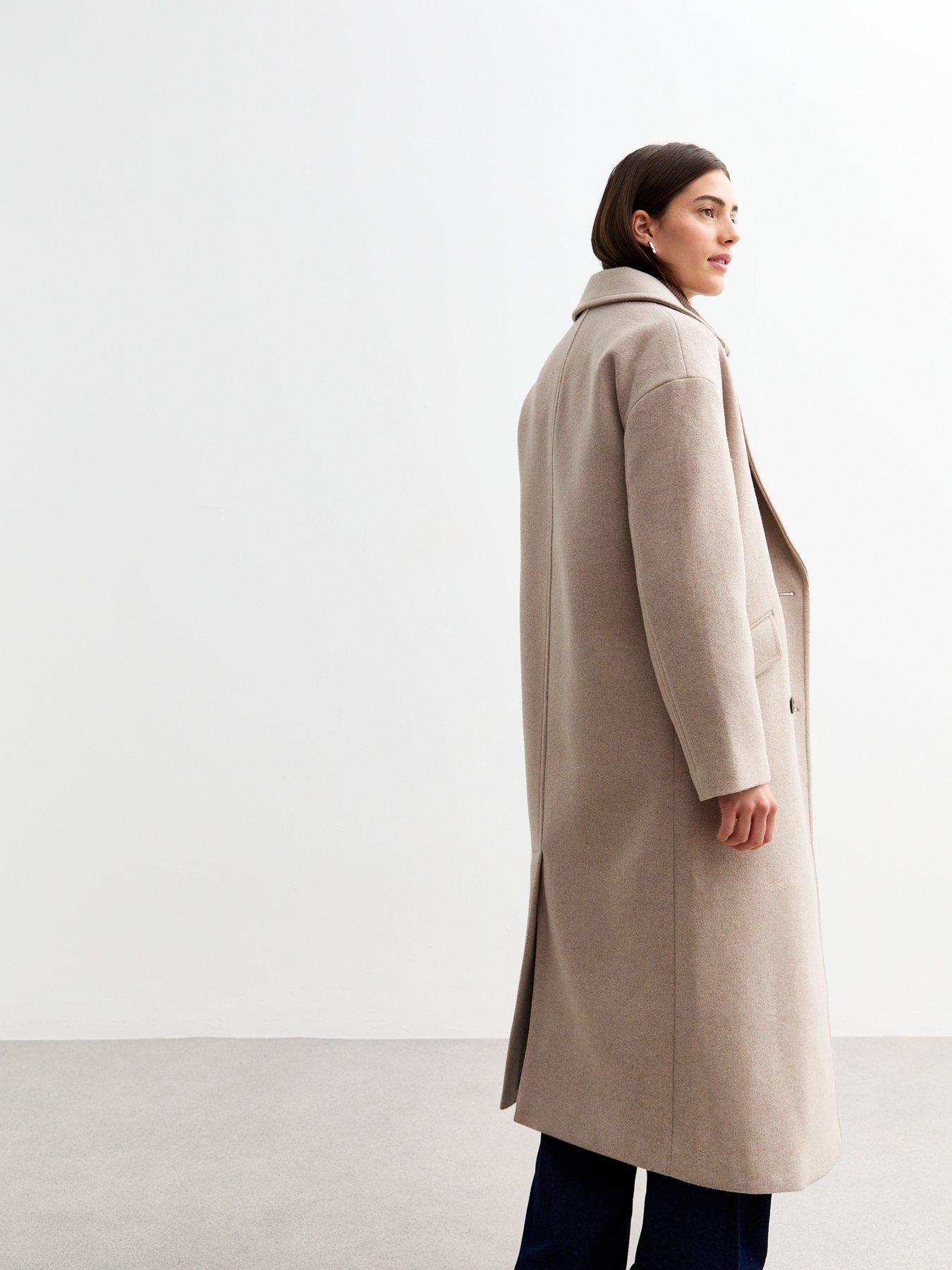 Image 2 of 6 of New Look Relaxed Tailored Coat - Beige