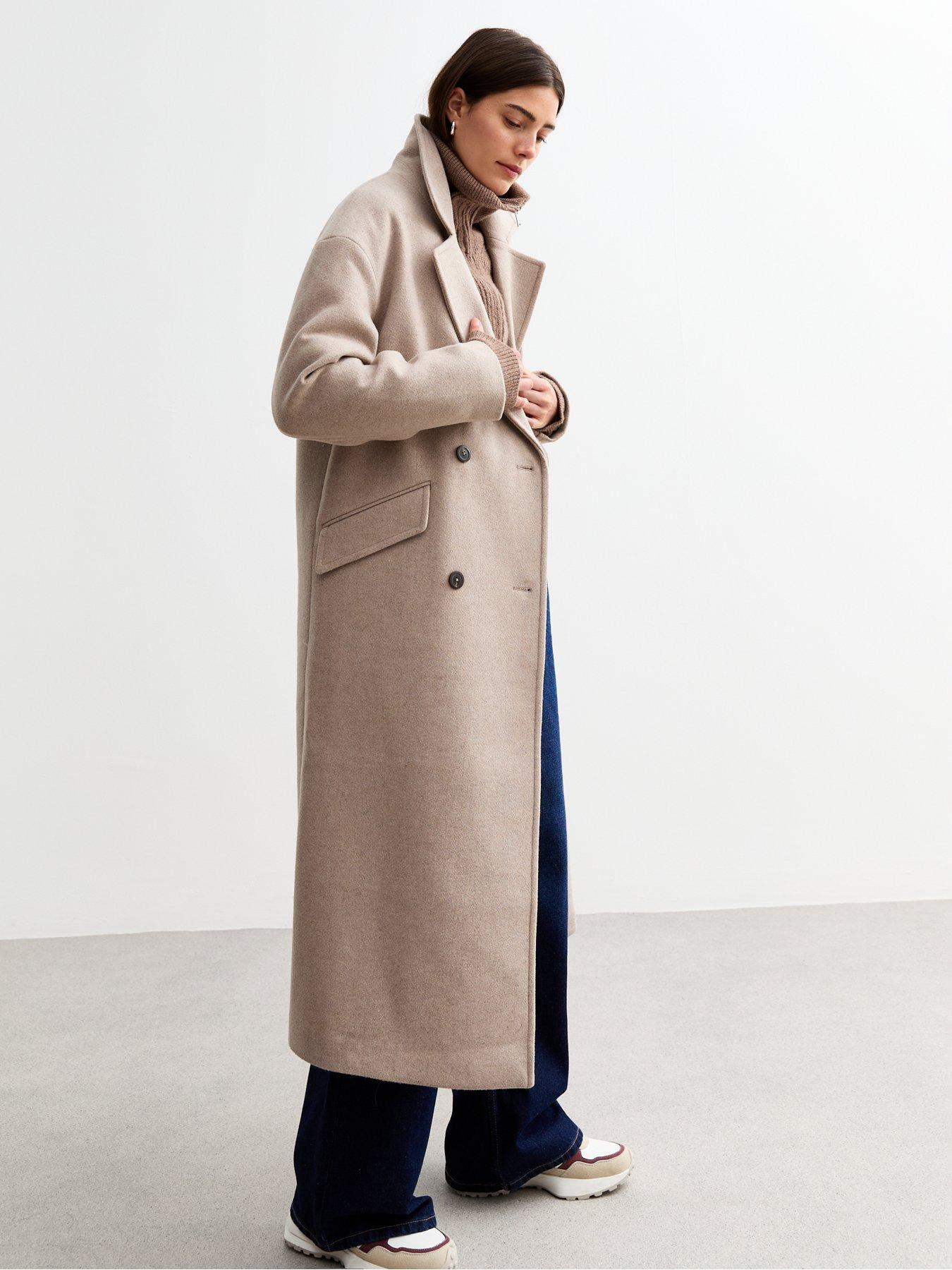 Image 3 of 6 of New Look Relaxed Tailored Coat - Beige