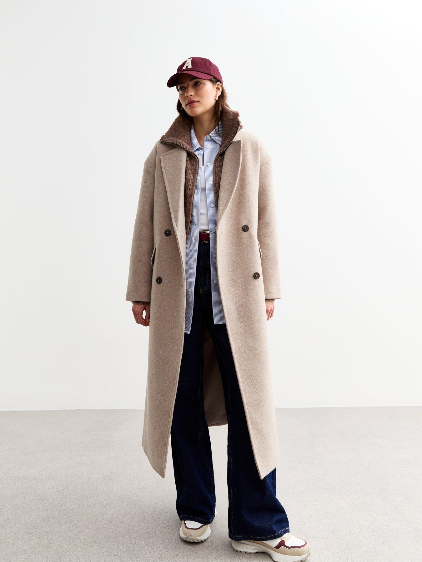 Image 5 of 6 of New Look Relaxed Tailored Coat - Beige