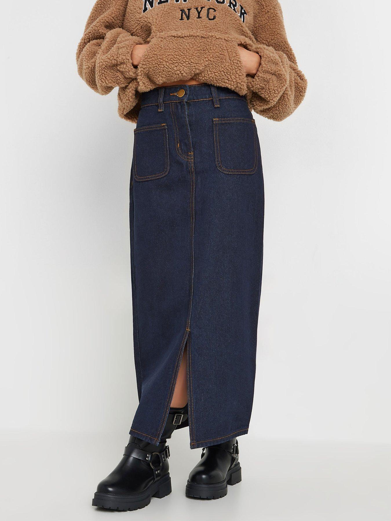 PixieGirl Petite Patch Pocket Midi Skirt - Blue | Very