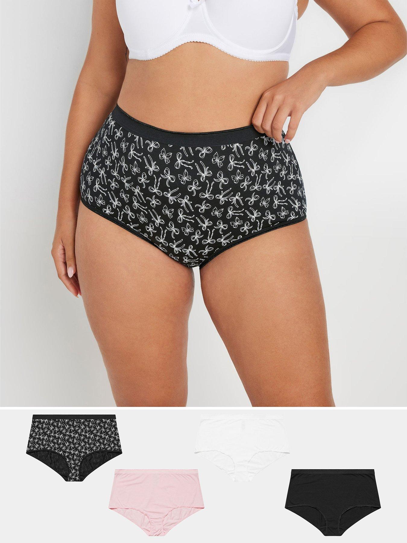 Image 1 of 4 of Yours Curve 5 Pack Full Briefs With Stretch - Black
