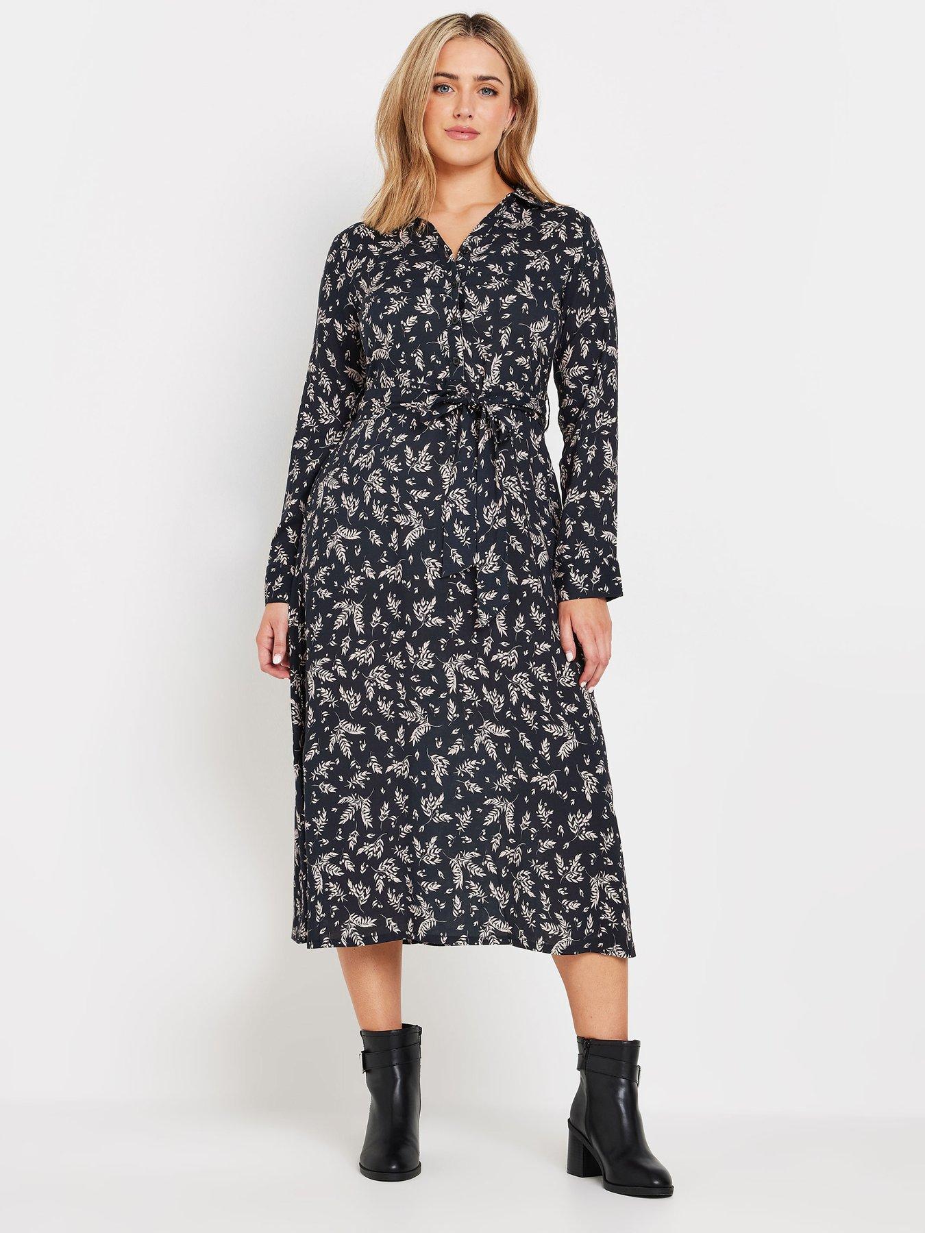 undefined Leaf Printed Dress - Black