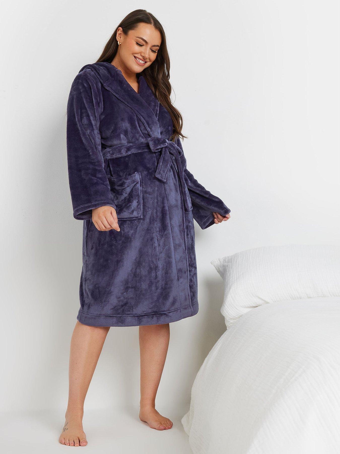 Image 1 of 4 of Yours Curve Hooded Robe - Purple