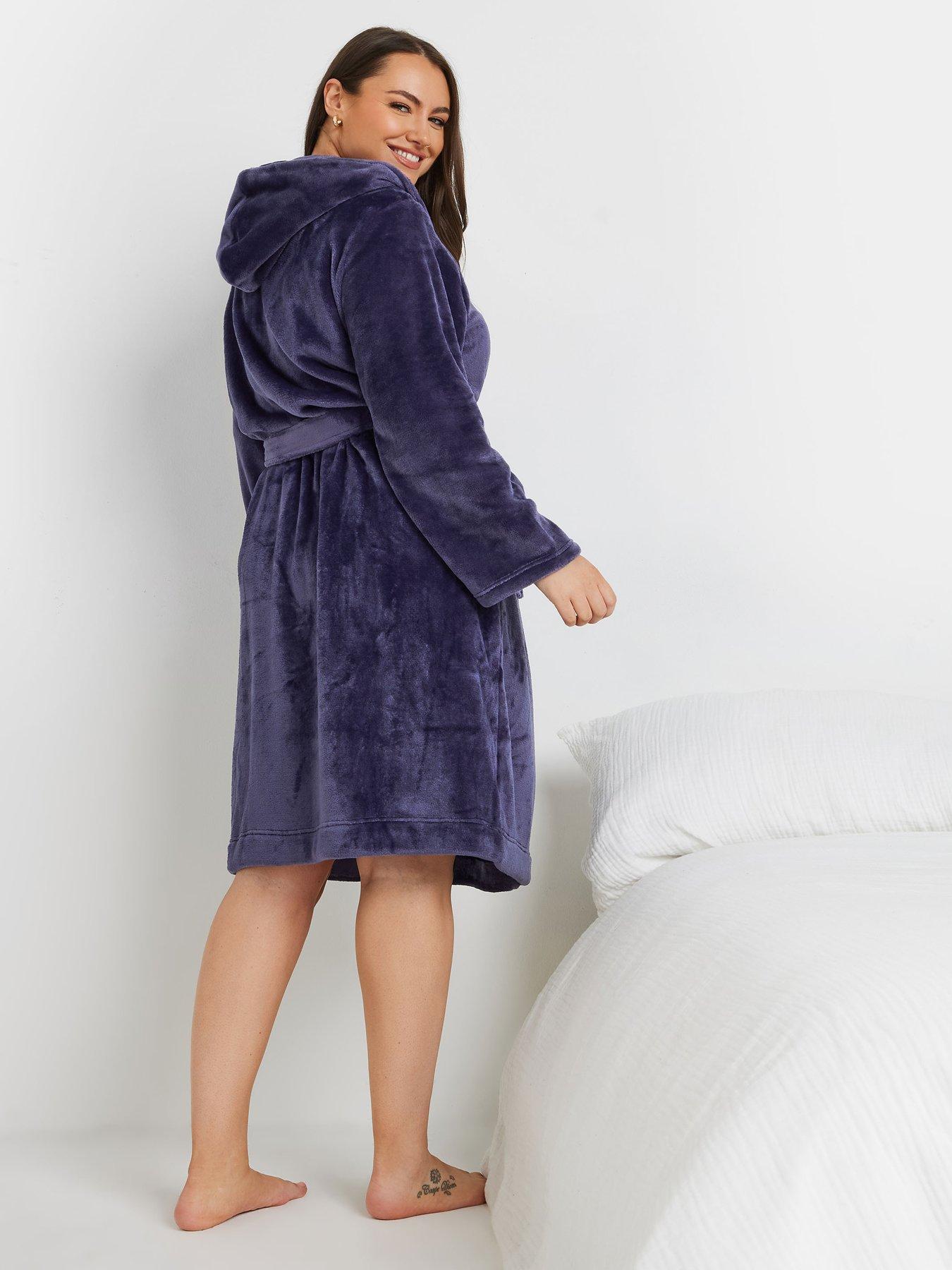 Image 2 of 4 of Yours Curve Hooded Robe - Purple