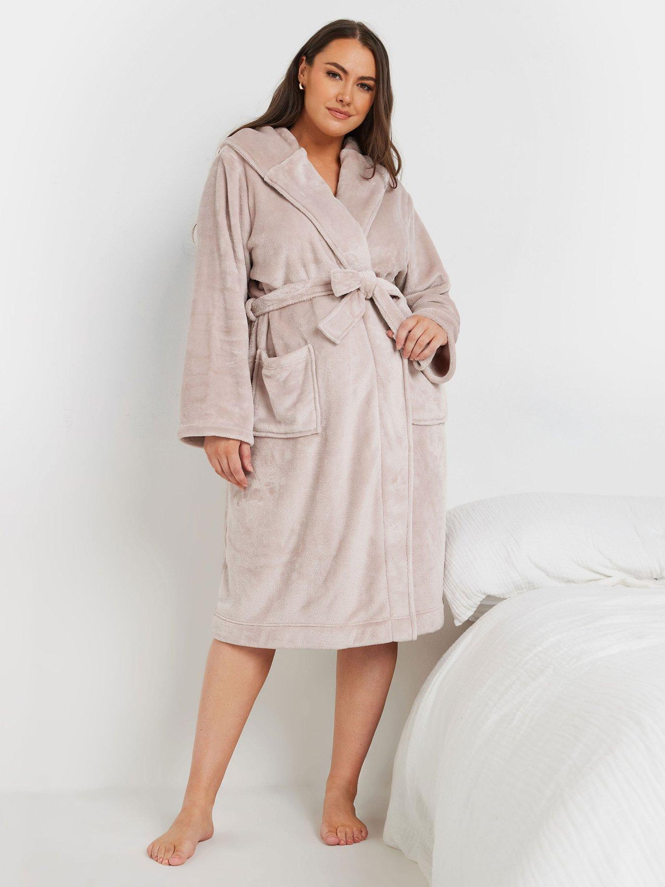 undefined Curve Hooded Robe - Pink
