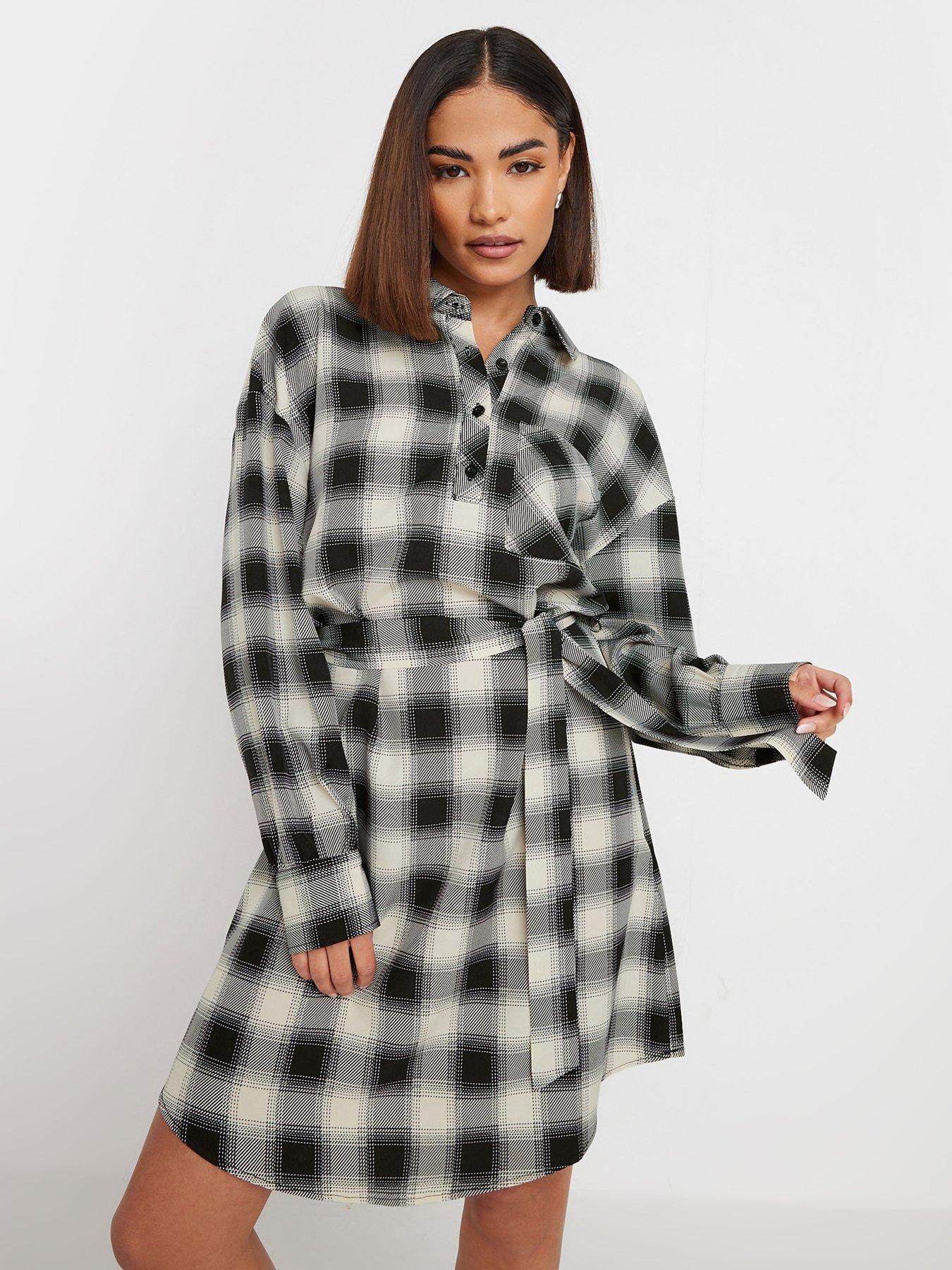 Check print dress sale