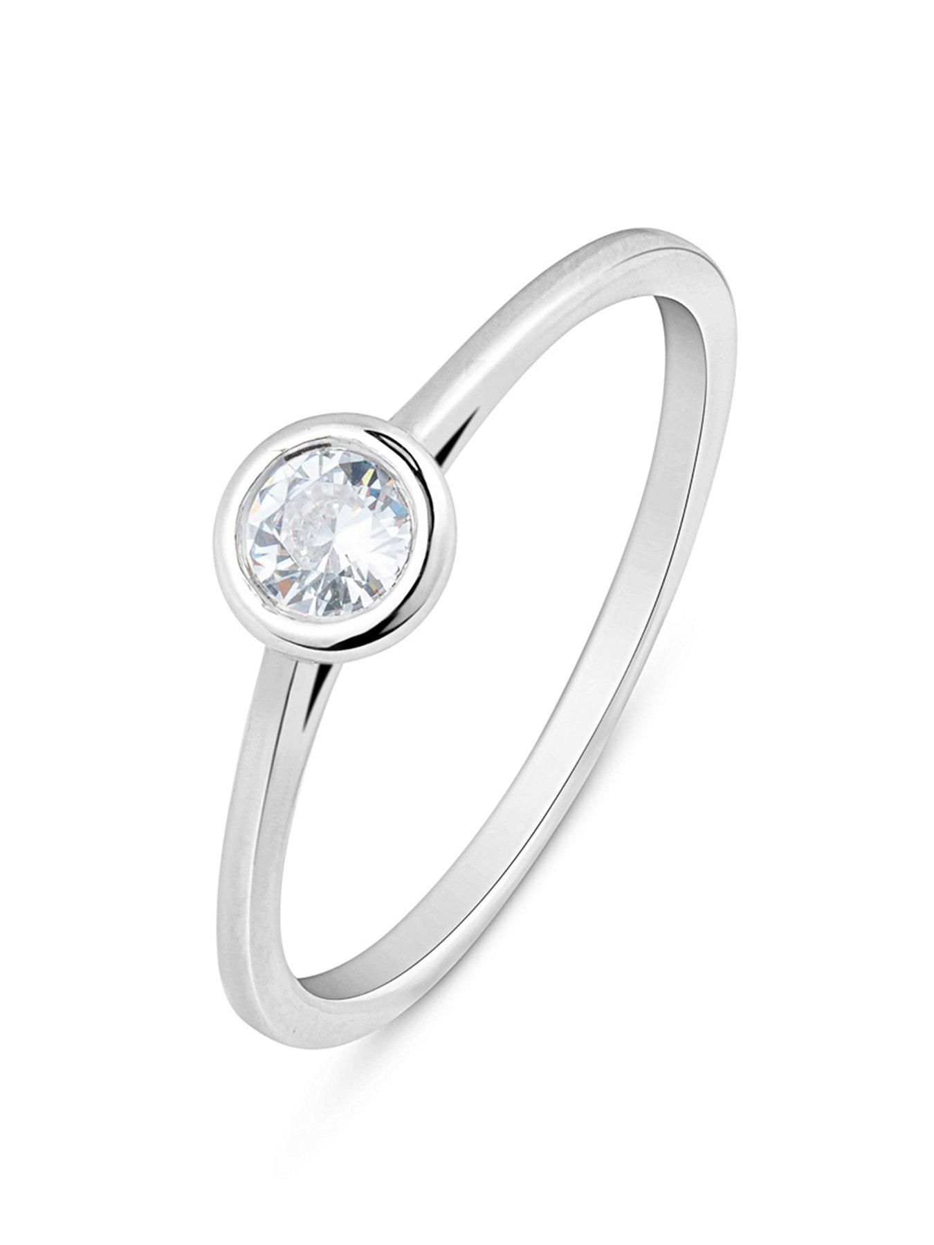 undefined Diamond Rubover Solitaire Ring G VS+ Lab Grown