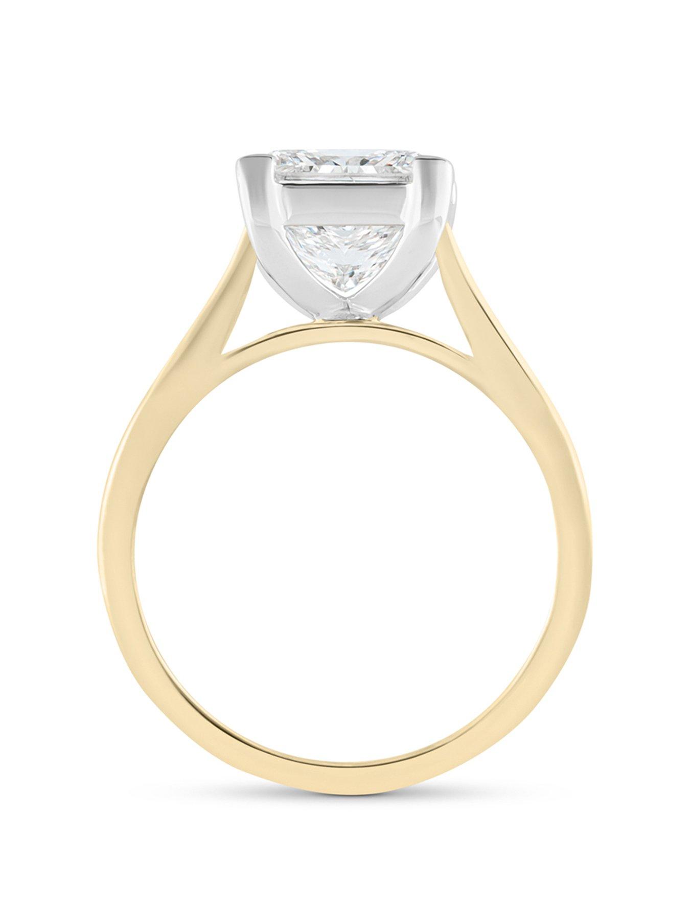 Image 3 of 5 of Love DIAMOND 3Ct Princess Cut Diamond Solitaire Ring G VS+ Lab Grown
