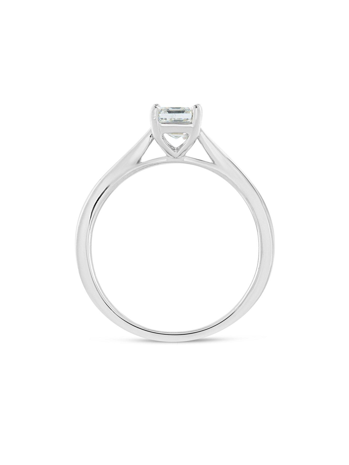 Image 2 of 5 of Love DIAMOND 1Ct Emerald Cut Diamond Solitaire Ring  Lab Grown