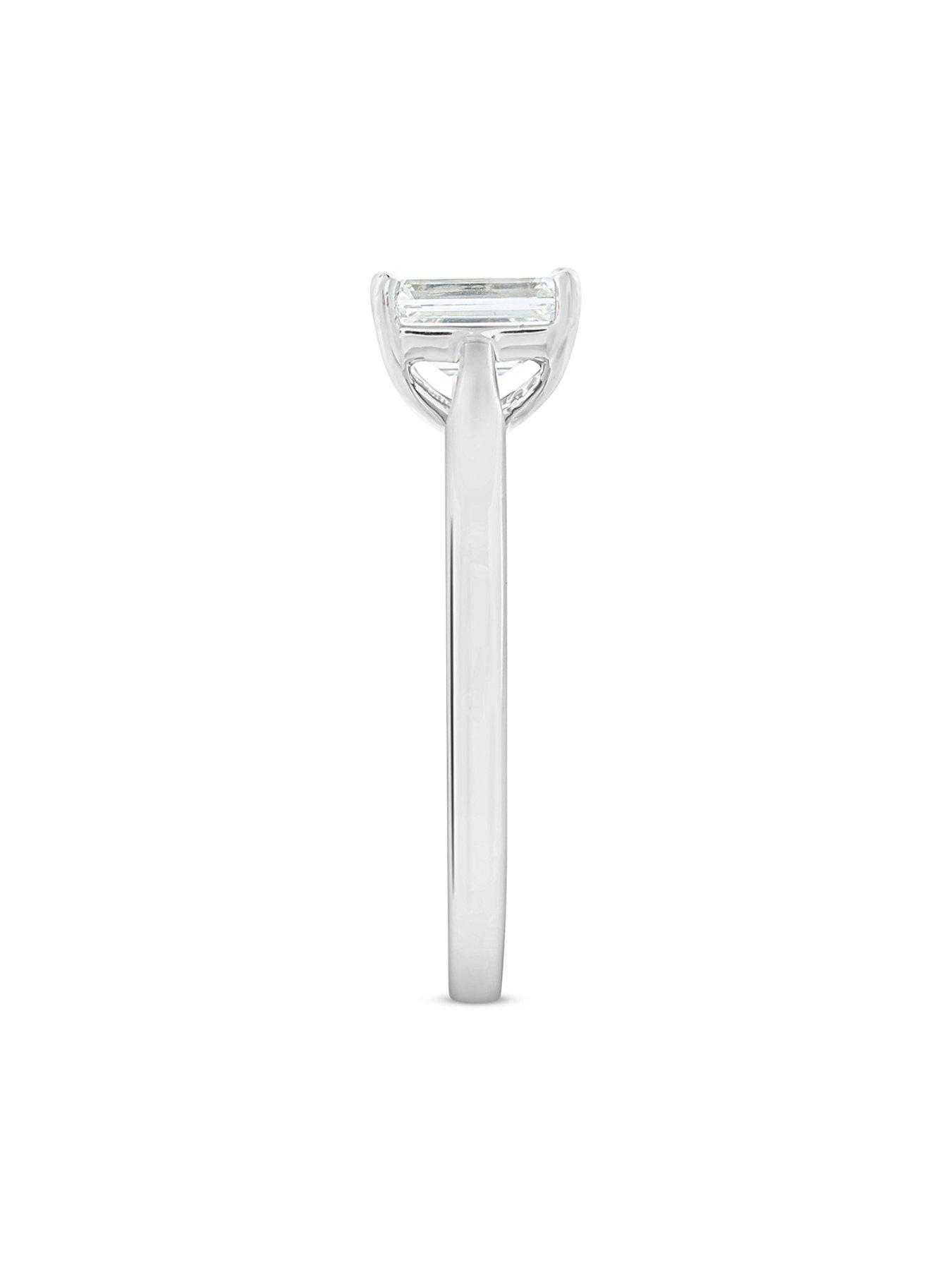 Image 3 of 5 of Love DIAMOND 1Ct Emerald Cut Diamond Solitaire Ring  Lab Grown