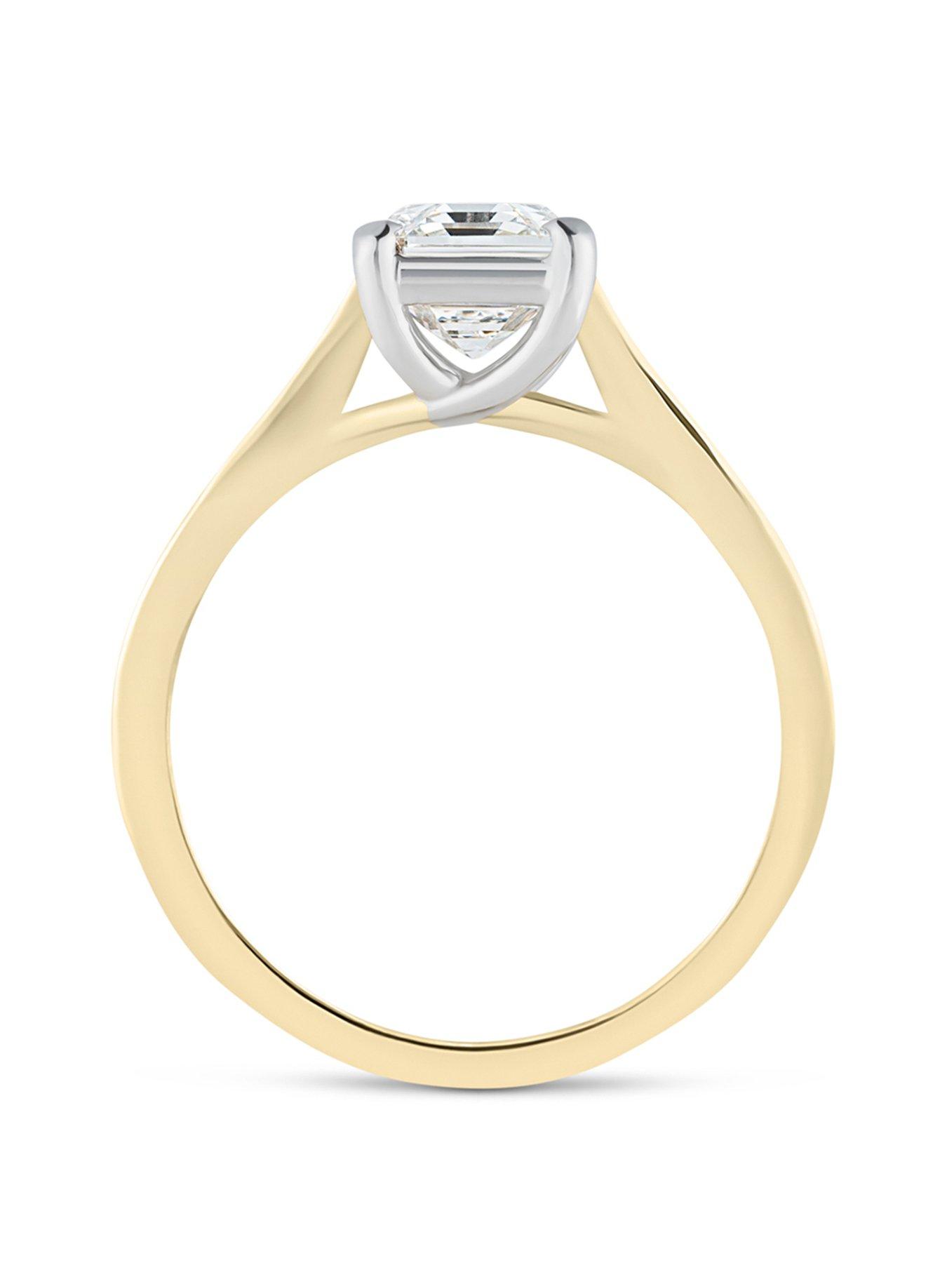 Image 3 of 5 of Love DIAMOND 2Ct Emerald Cut Diamond Solitaire Ring G VS+ Lab Grown