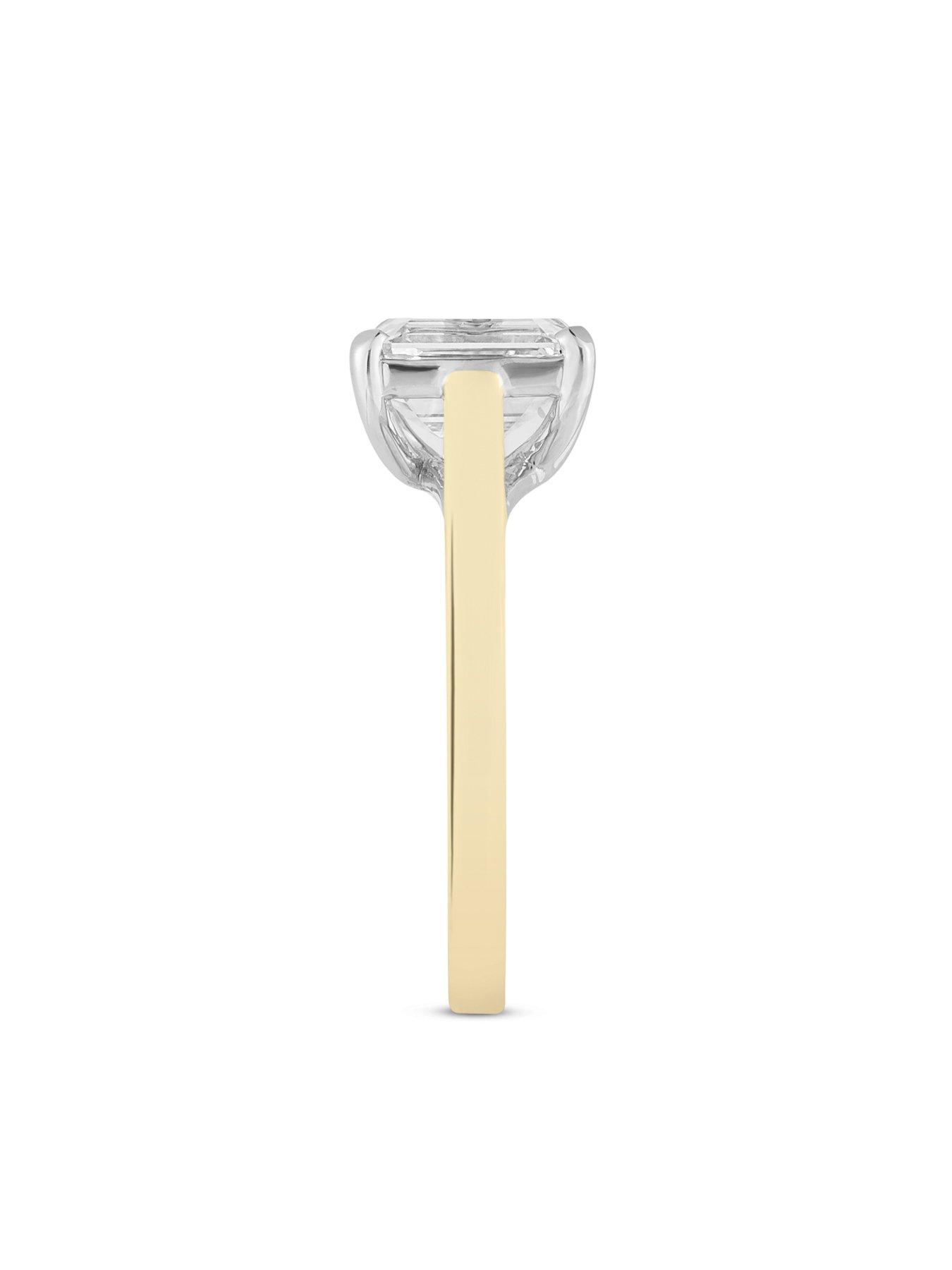 Image 4 of 5 of Love DIAMOND 2Ct Emerald Cut Diamond Solitaire Ring G VS+ Lab Grown