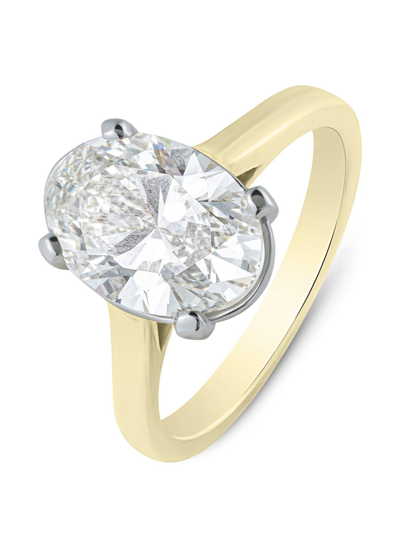 Product photograph of Love Diamond 3ct Oval Diamond Solitaire Ring G Vs Lab Grown from very.co.uk