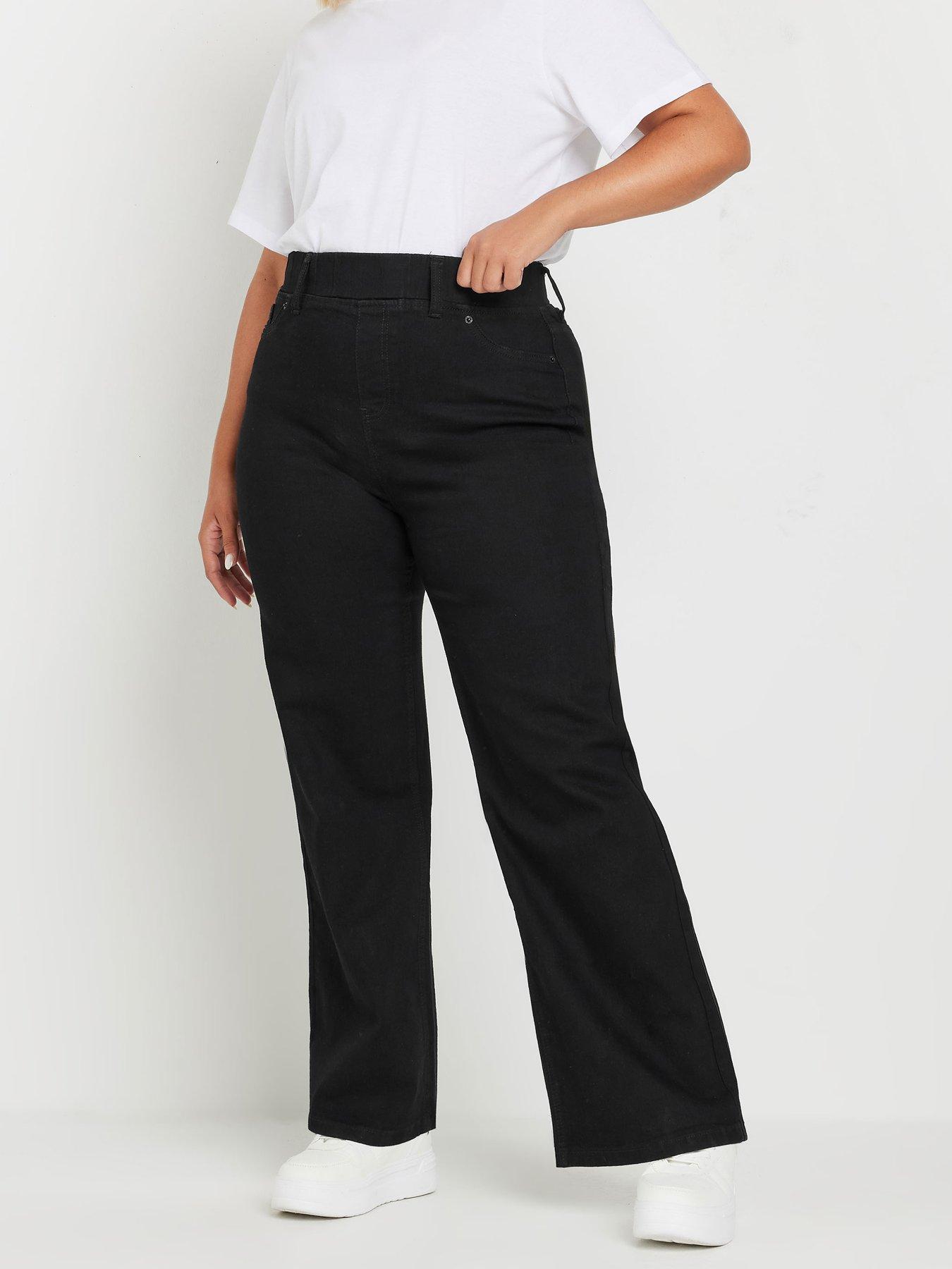 undefined Curve Wide Leg Jeggings - Black