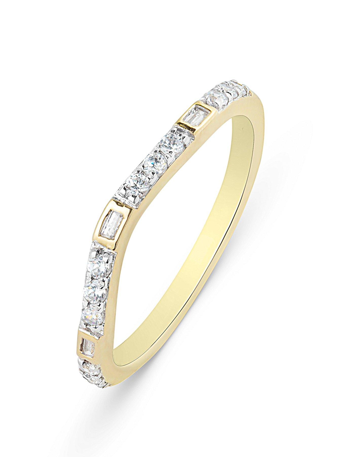 Product photograph of Love Diamond Wishbone Diamond Eternity Ring from very.co.uk