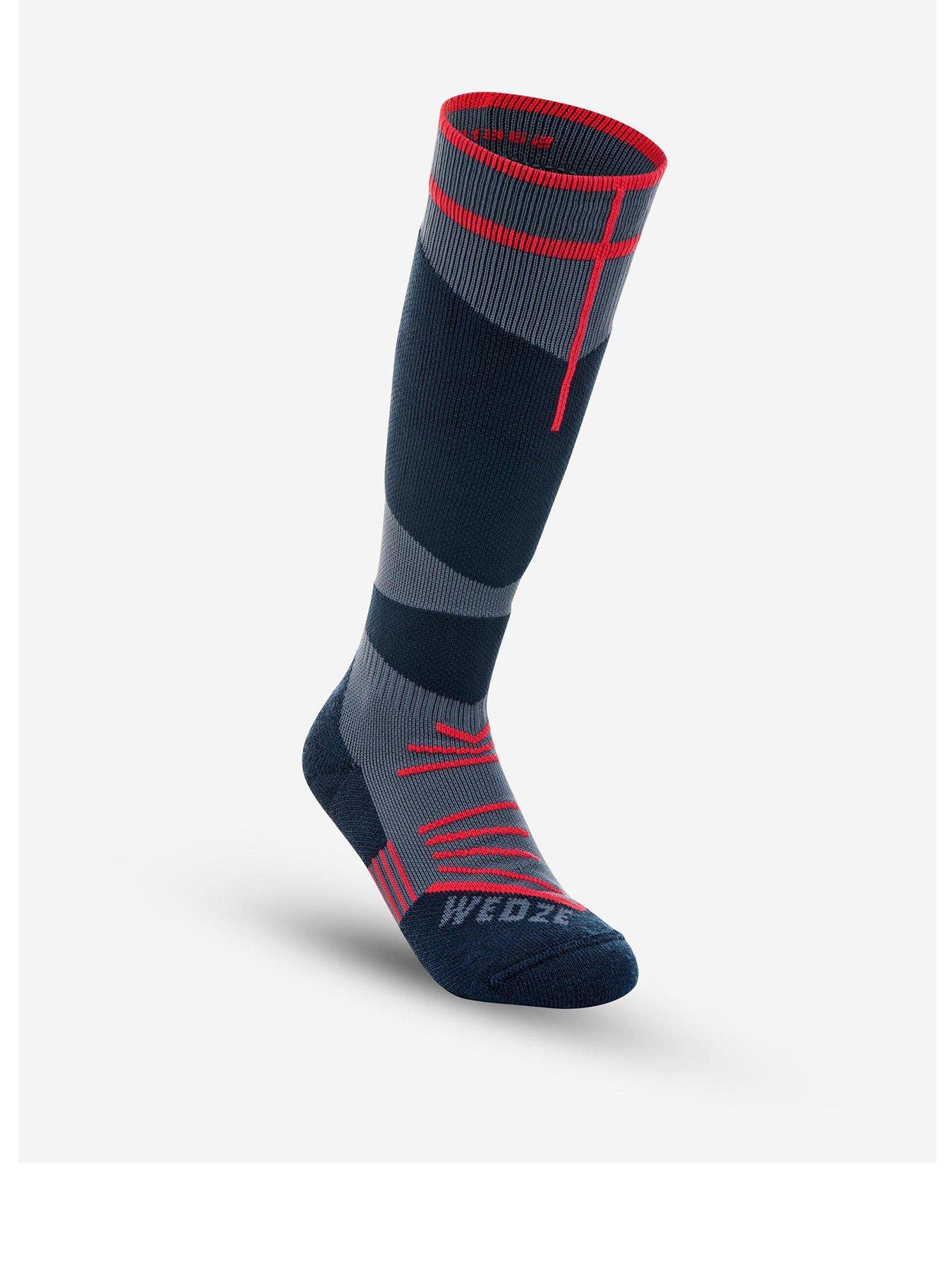 undefined Kids' 500 Ski Socks - Navy Blue