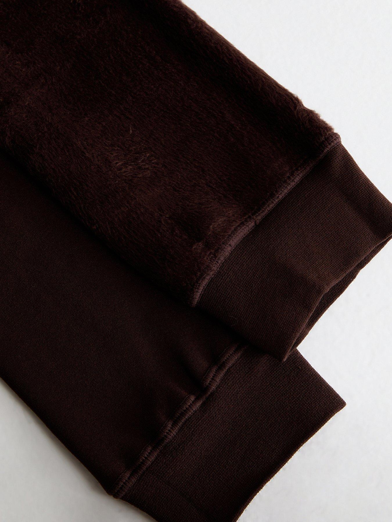 New Look Brown Brushed Fleece Lined Leggings Very