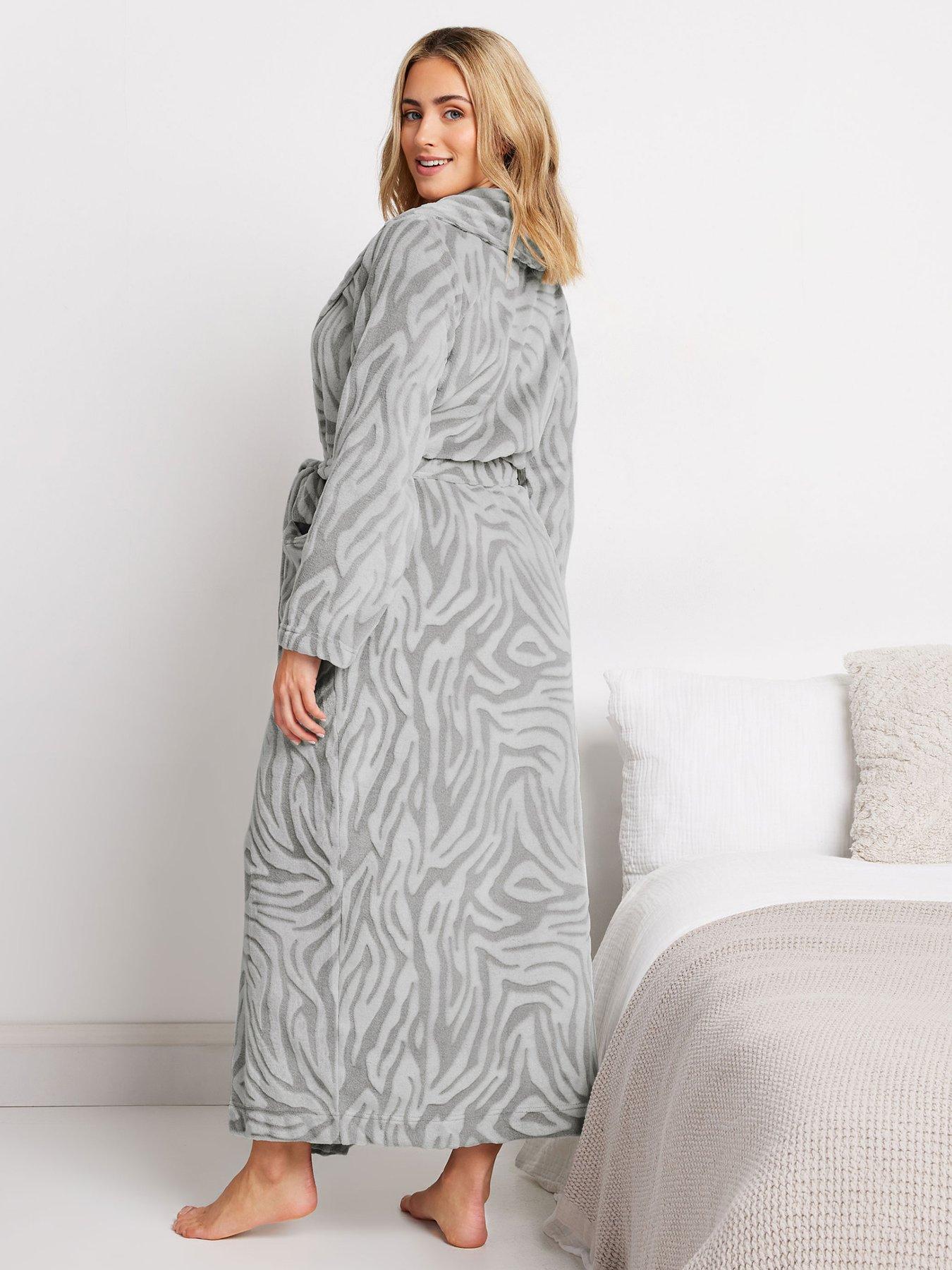 M&Co Zebra Shawl Collar Maxi Robe | Very