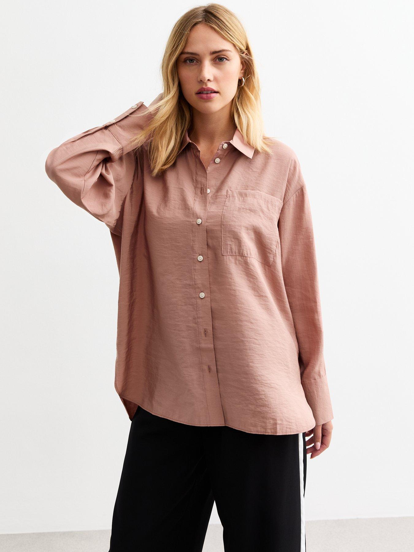 undefined Long Sleeve Pocket Shirt - Pink