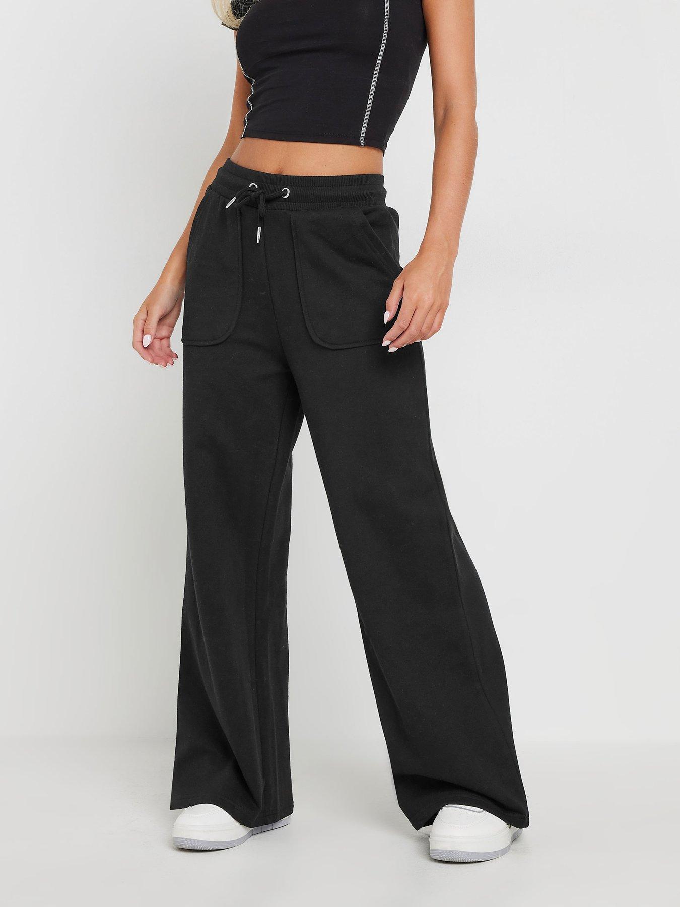 Image 1 of 4 of PixieGirl Petite Patch Pocket Wide Leg Jogger - Black