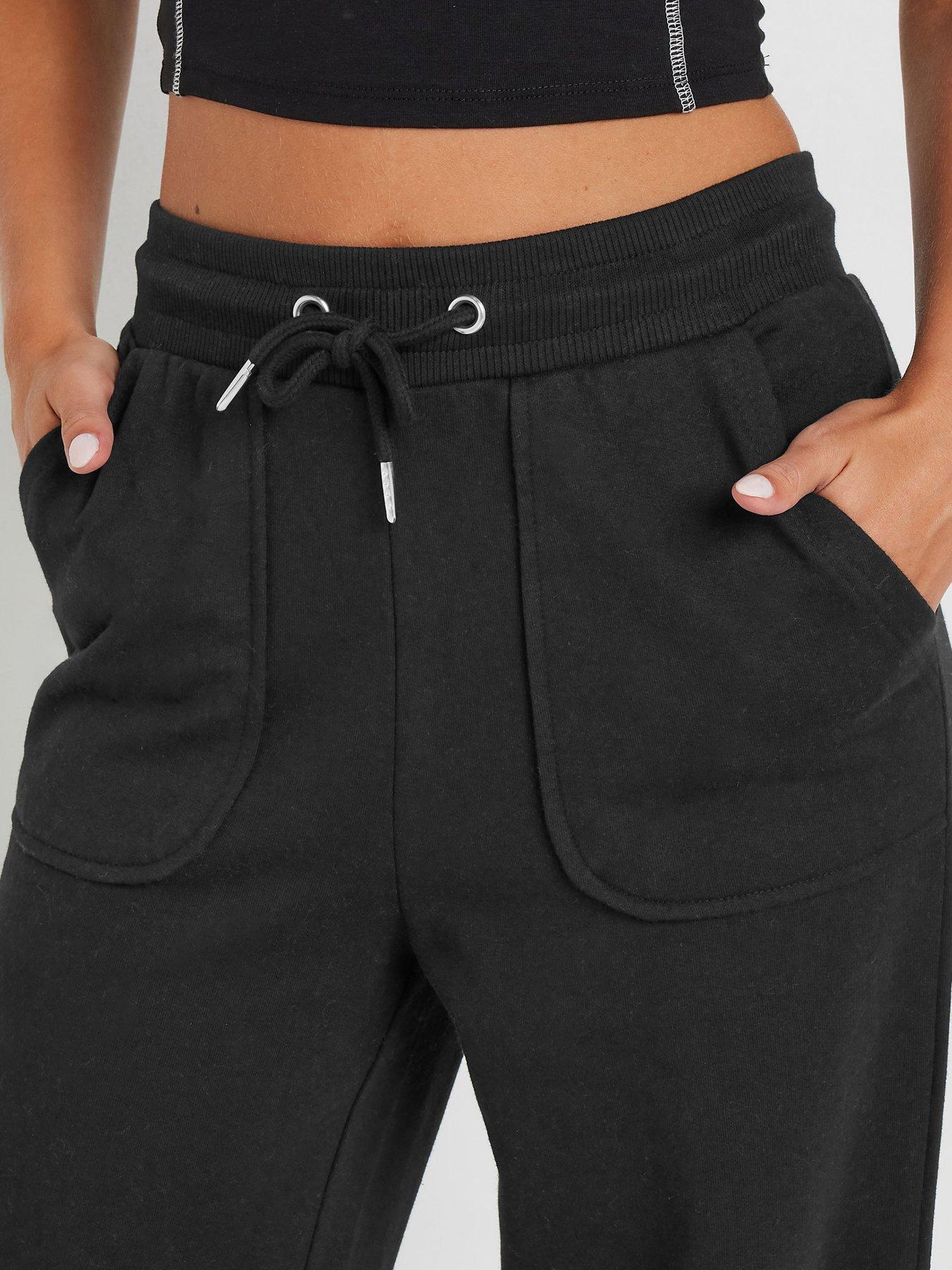 Image 4 of 4 of PixieGirl Petite Patch Pocket Wide Leg Jogger - Black