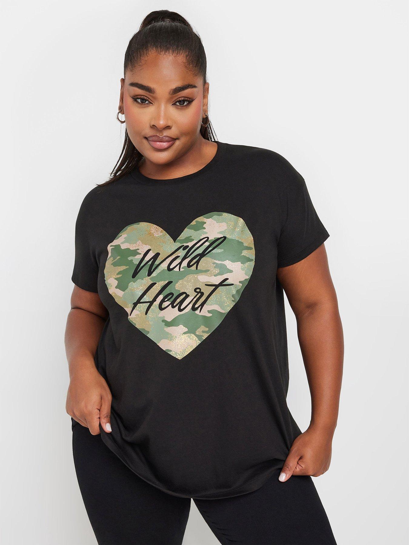 undefined Curve Placement Print T-Shirt - Black