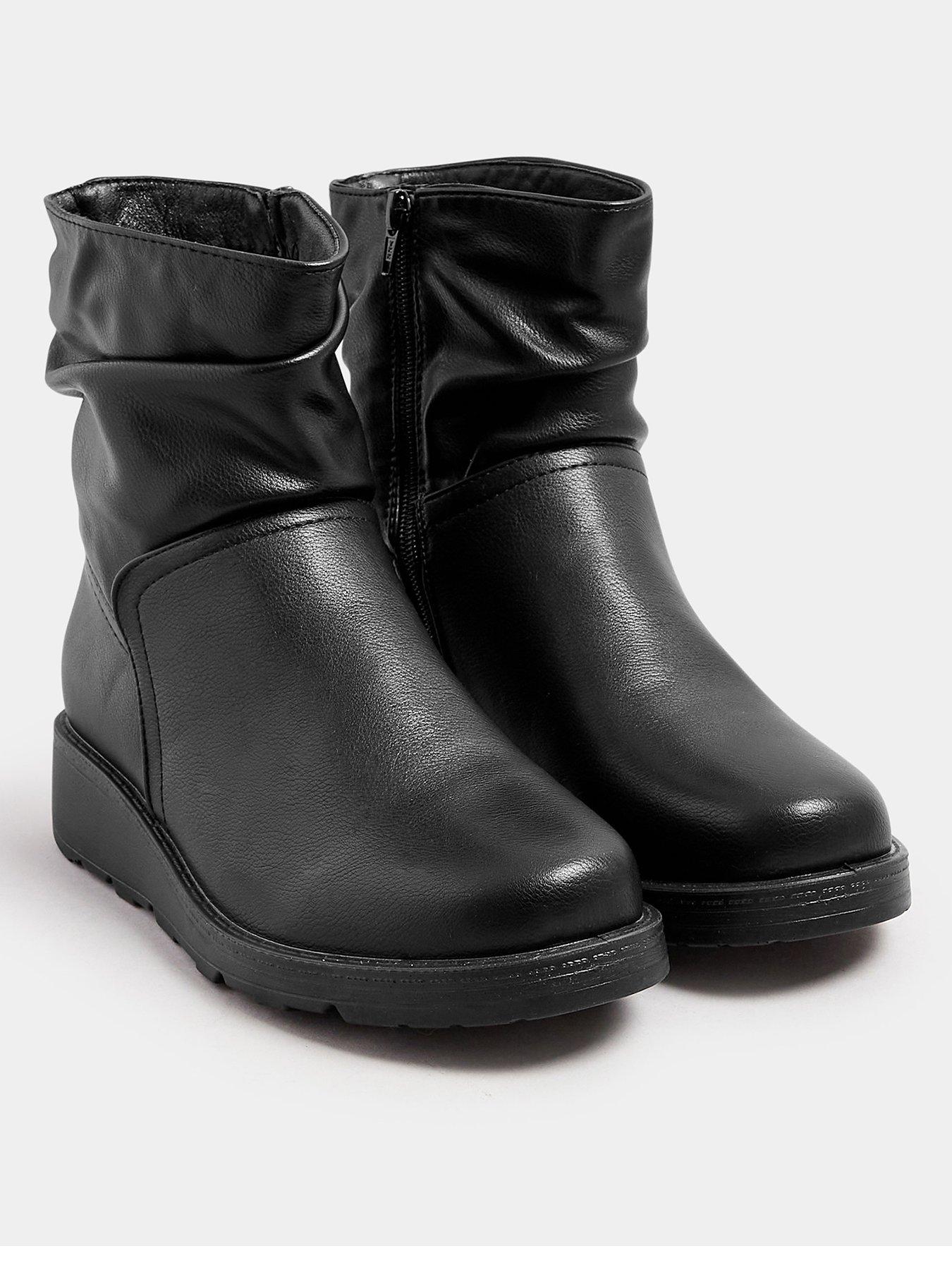 Image 2 of 4 of Yours Extra Wide Fit Slouch Ankle Boots - Black
