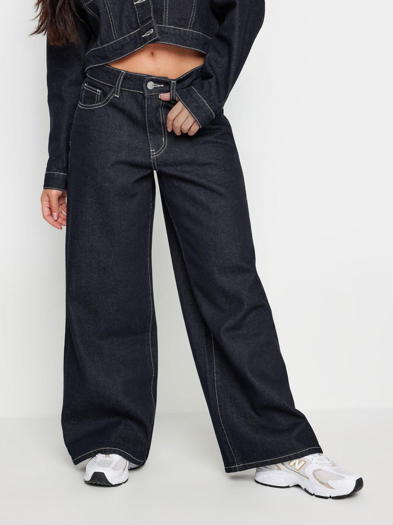 undefined Petite Wide Leg Trousers - Blue